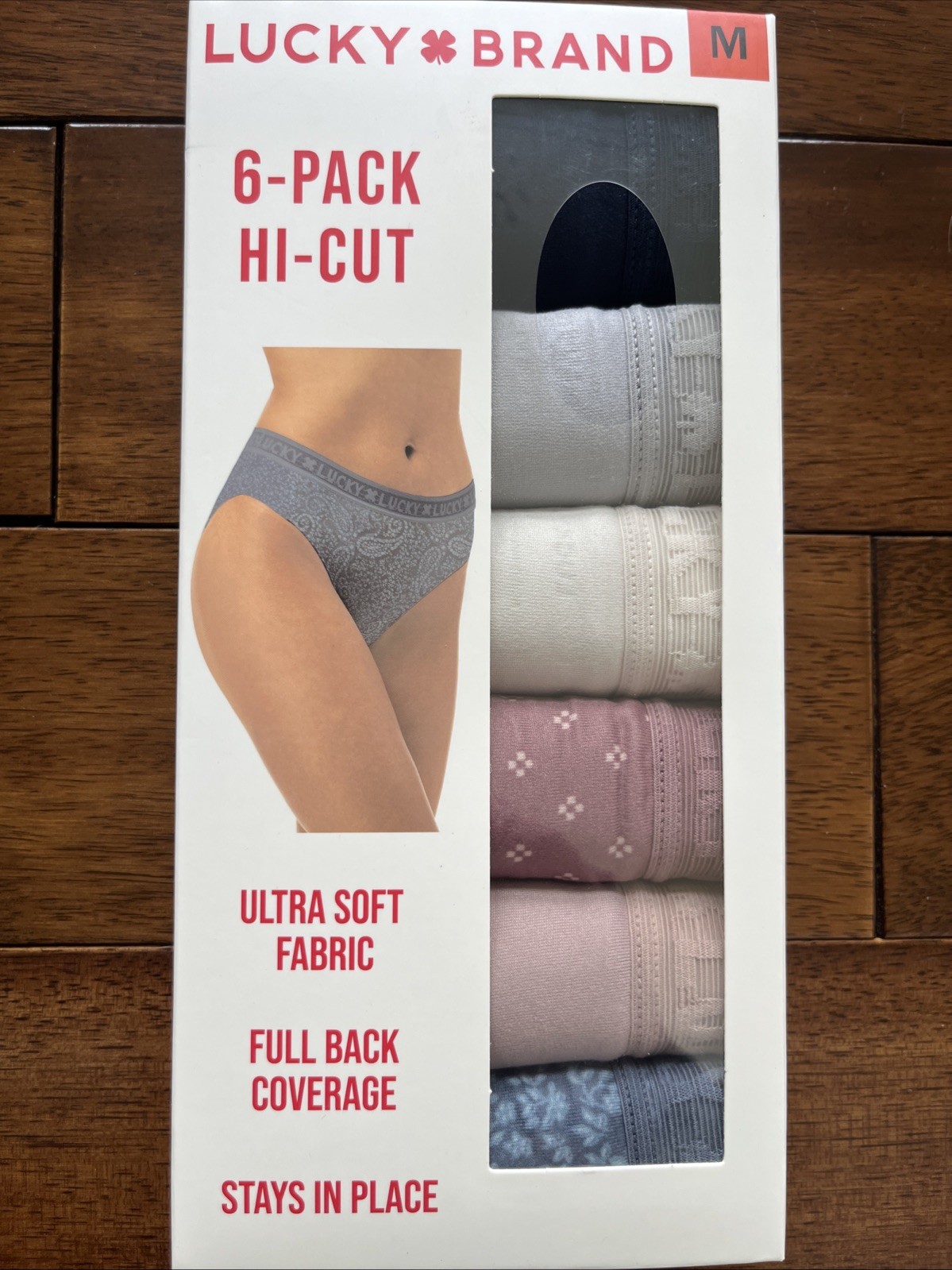 Lucky Brand Women’s Hi Cut 6 Pack Panties