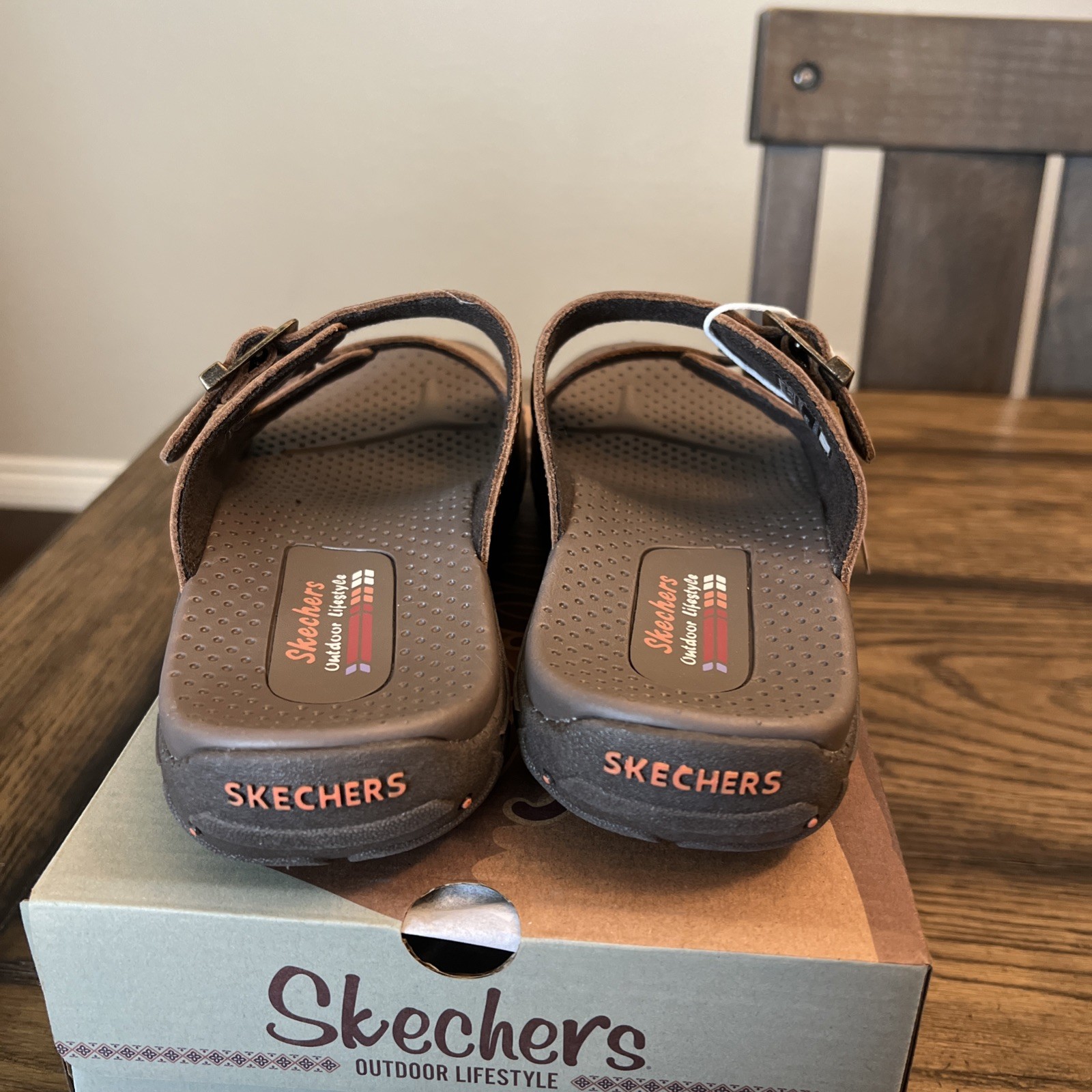 Sketchers Reggae Jammin’ Women 11 Wide Dual Strap Leather Open Toe Sandals …R19