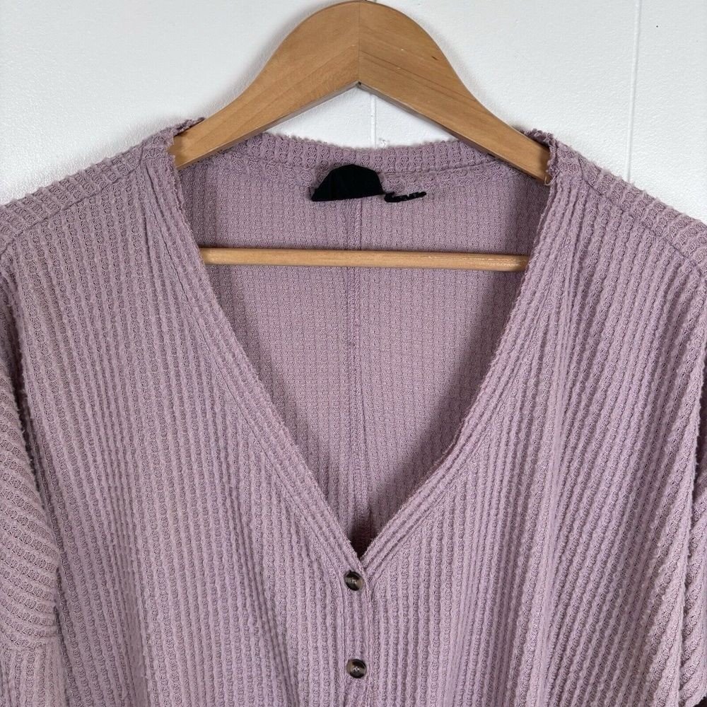 Urban Outfitters Out From Under Small Jojo Waffle Knit Top Tie Front Oversized