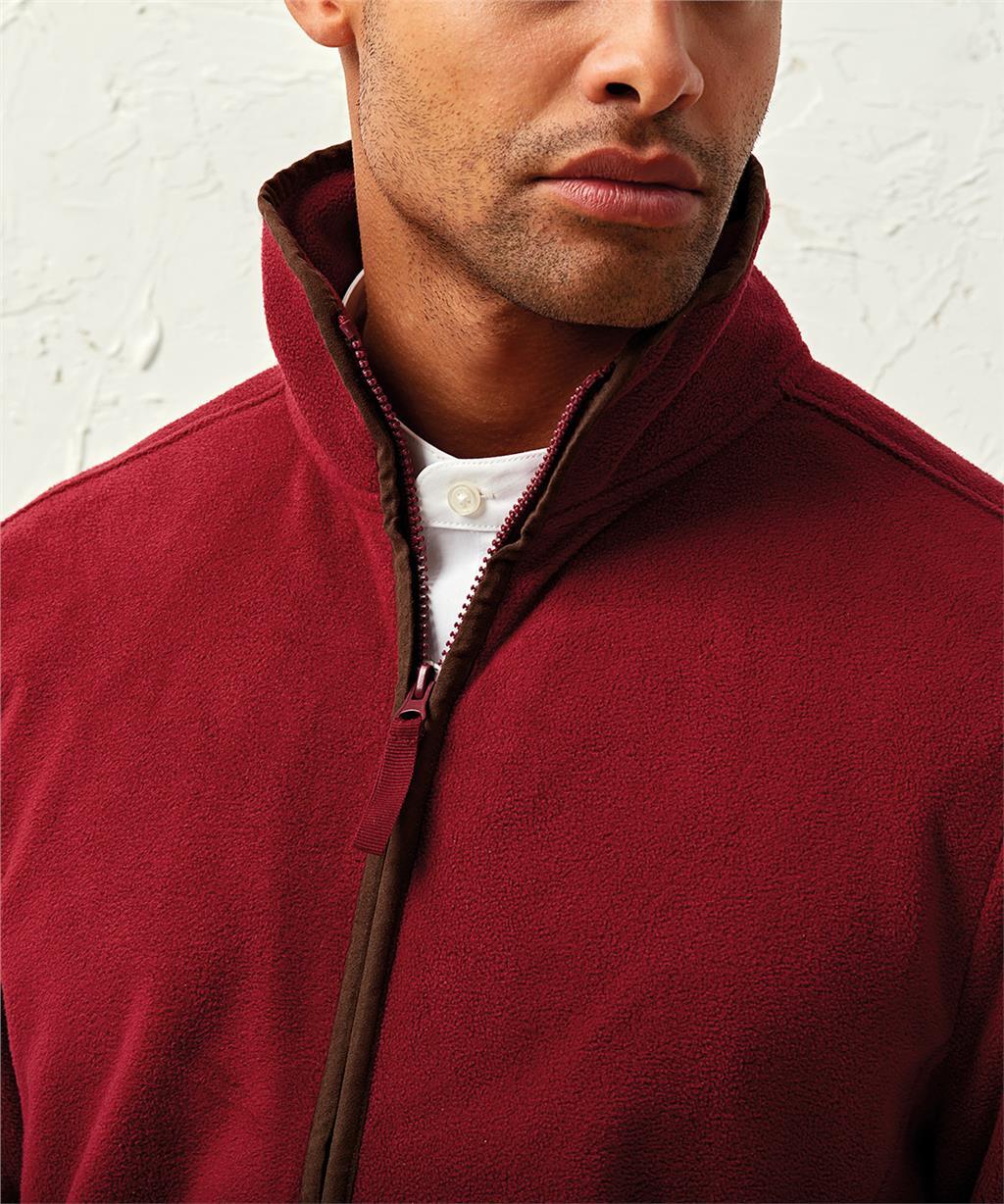 Premier Mens Zip Up Fleece Jacket Plain High Neck Zipped Jumper Warm Outerwear
