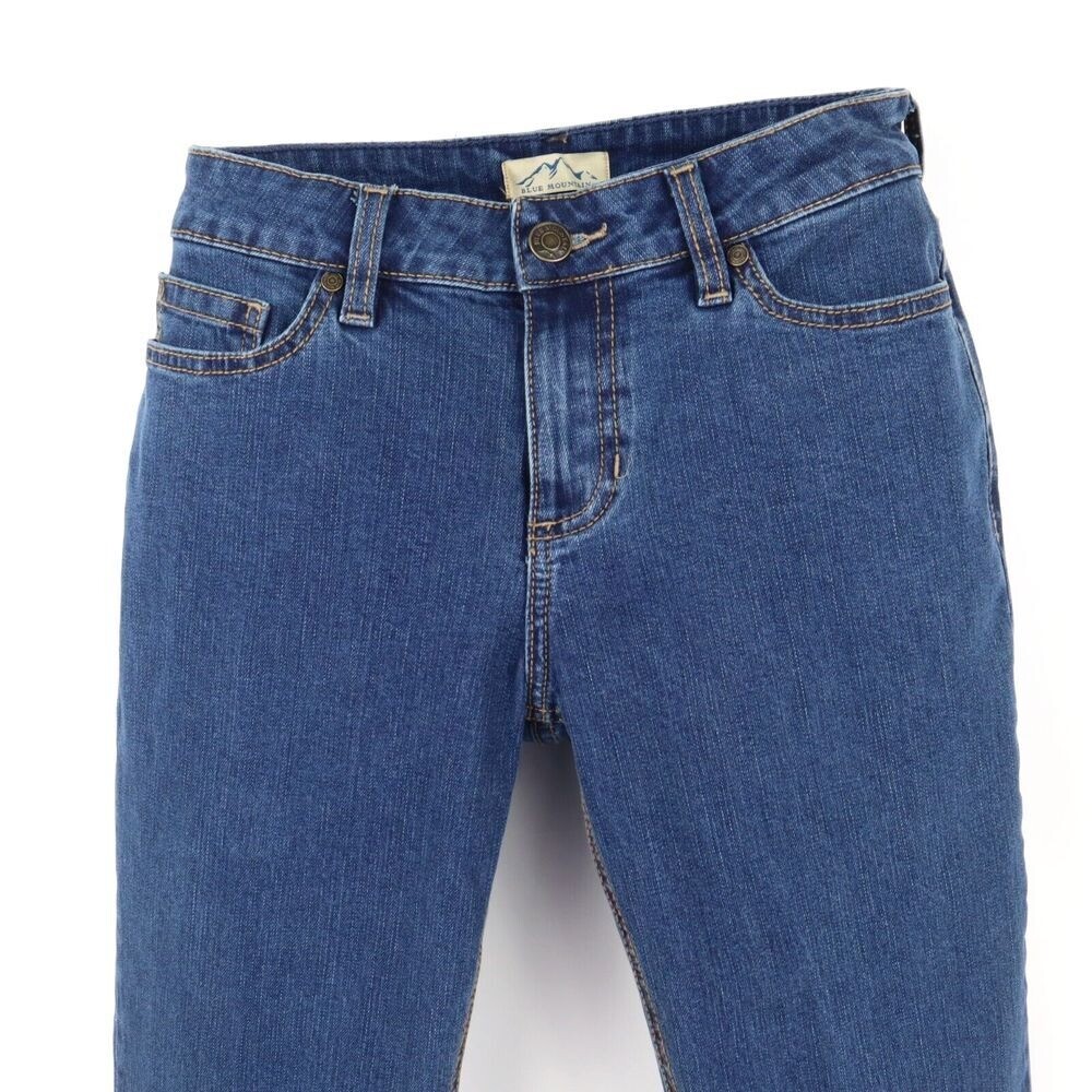 Blue Mountain Jeans Mid Rise Straight Leg Womens 4 Blue Cotton Blend Denim NWT