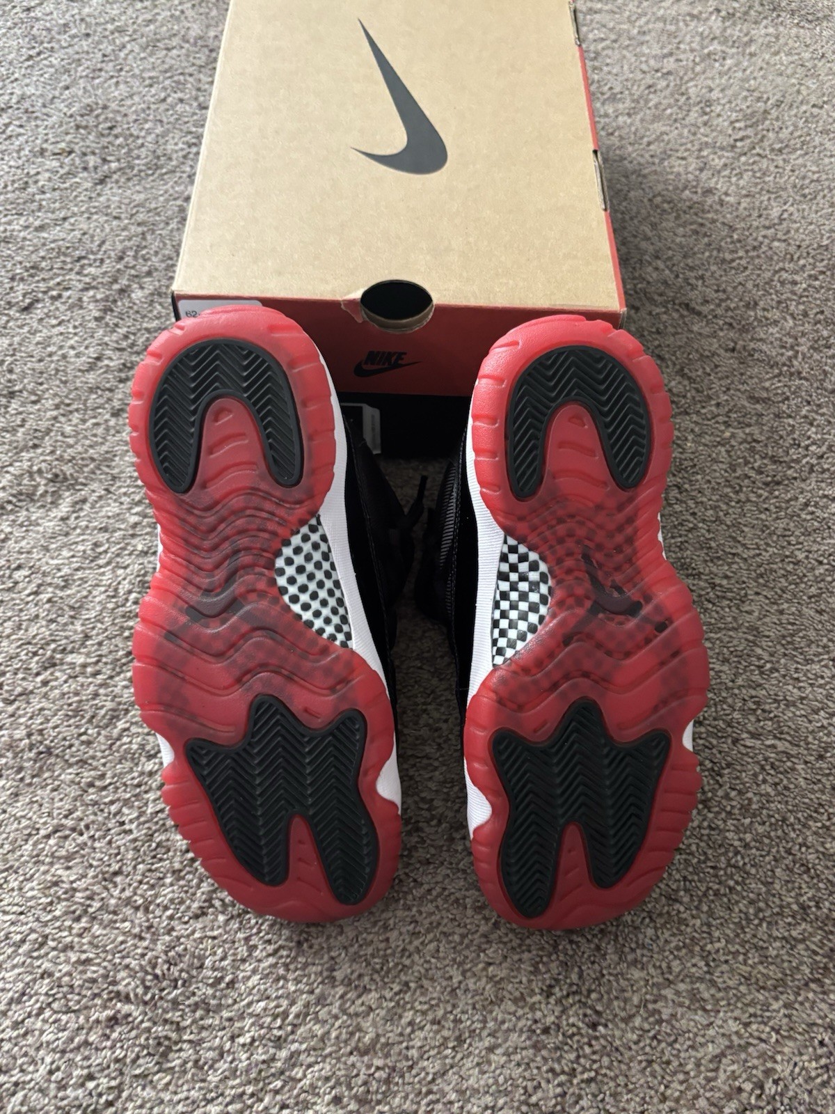 Jordan Air Jordan 11 Retro Mid Top Lace-Up Sneaker Black/Red/White 378038-061