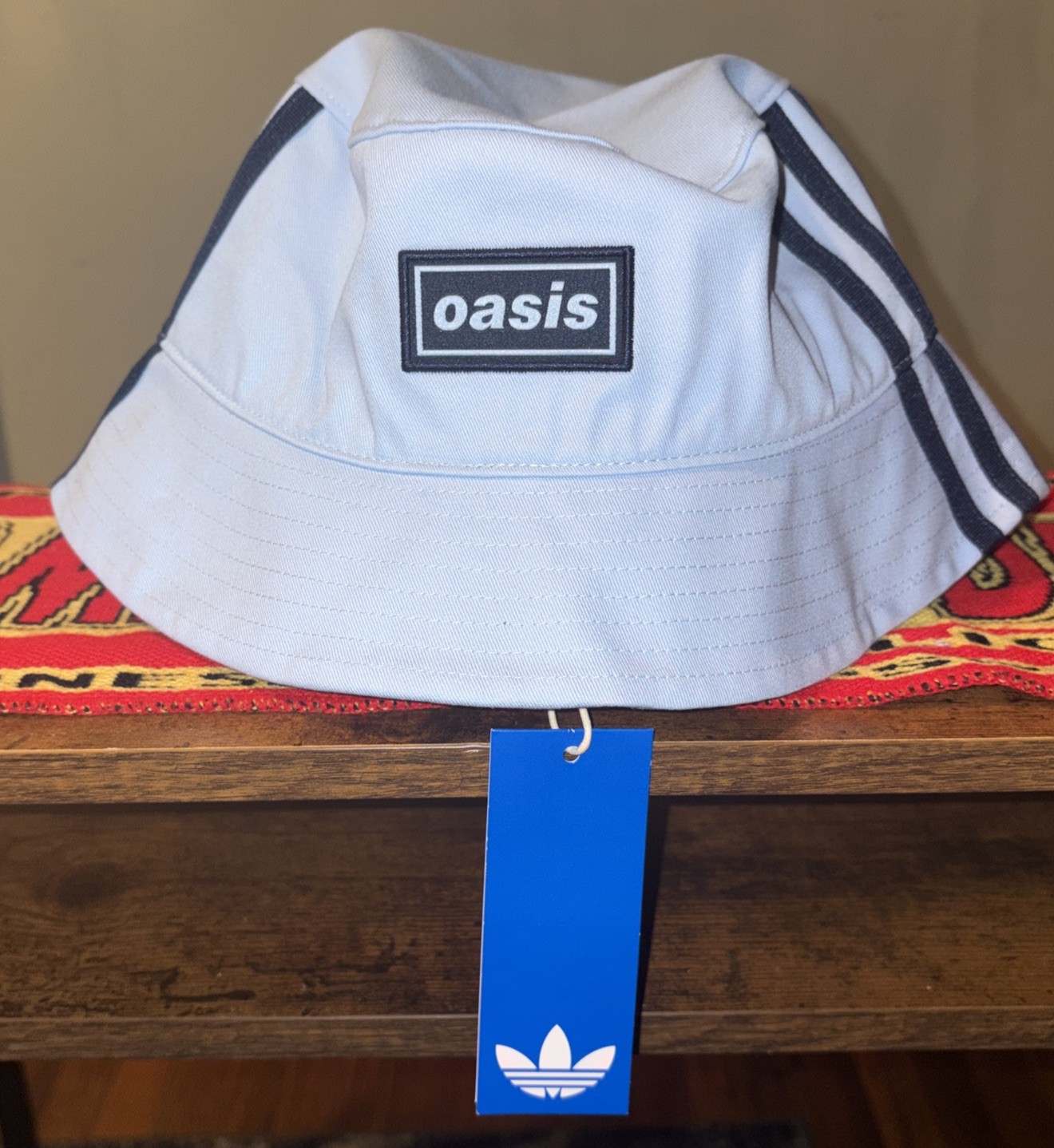 NWT adidas Originals Oasis Limited Edition Tour Bucket Hat Sky Blue OSFM L/XL