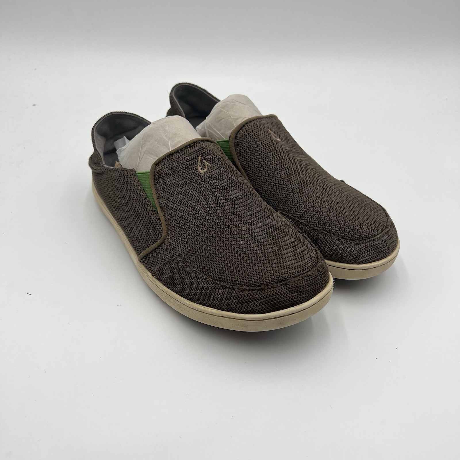 Olukai Nohea Mesh Mens 8 Slip On Loafers Brown Fold Down Heel Slide Shoe Comfort