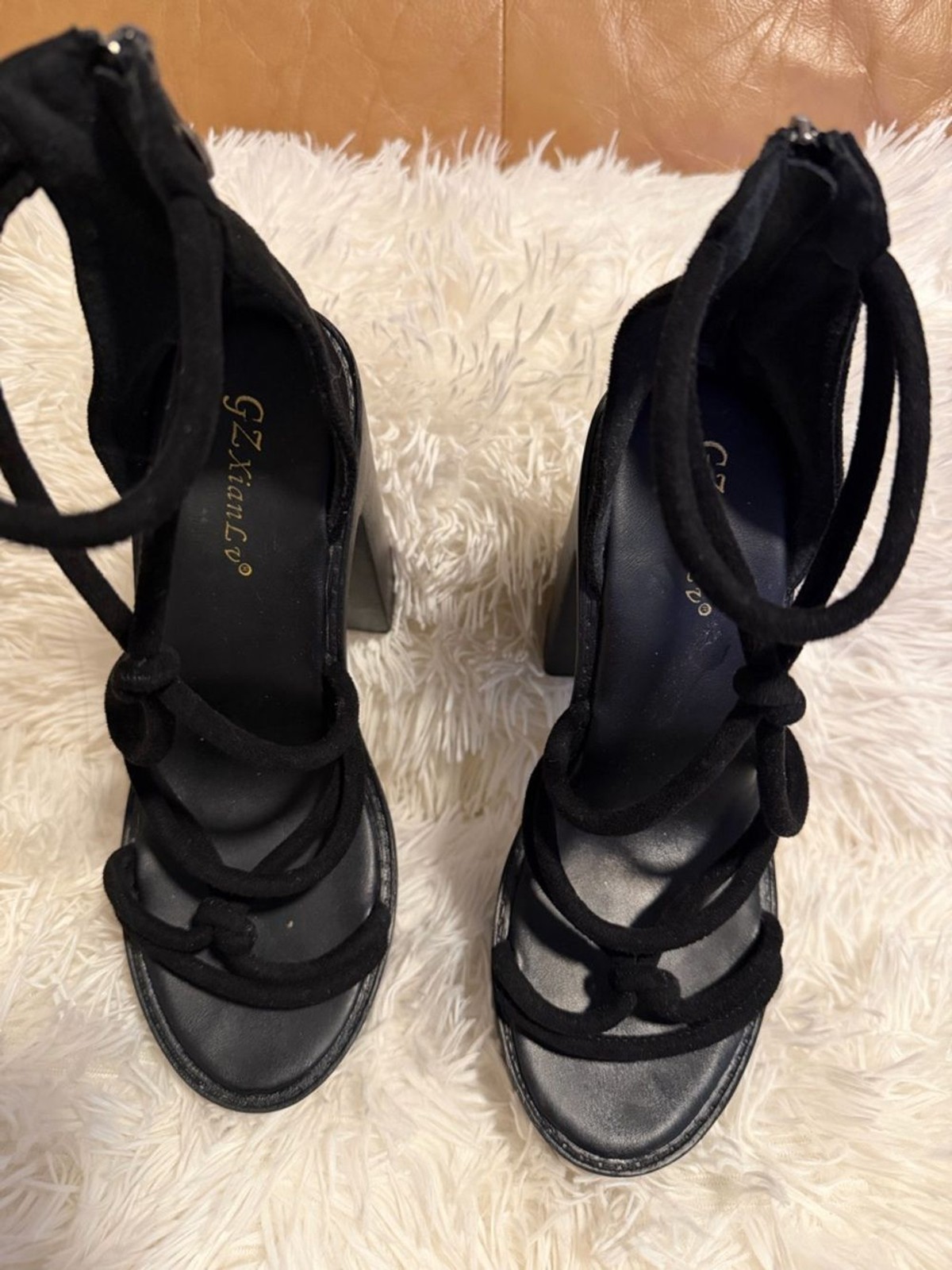 Elevate Your Style: “Midnight Edge” Platform Strappy Heels