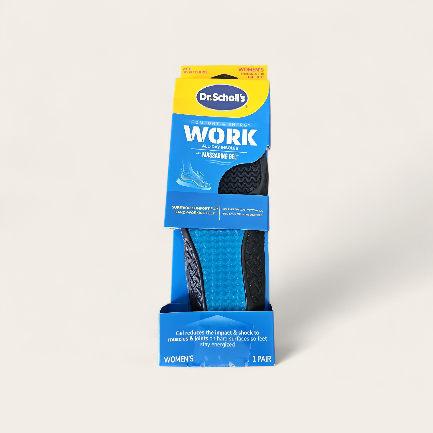 Dr. Scholl’s Work All-Day Superior Comfort Insoles, Massaging Gel, WM Sz 6-10