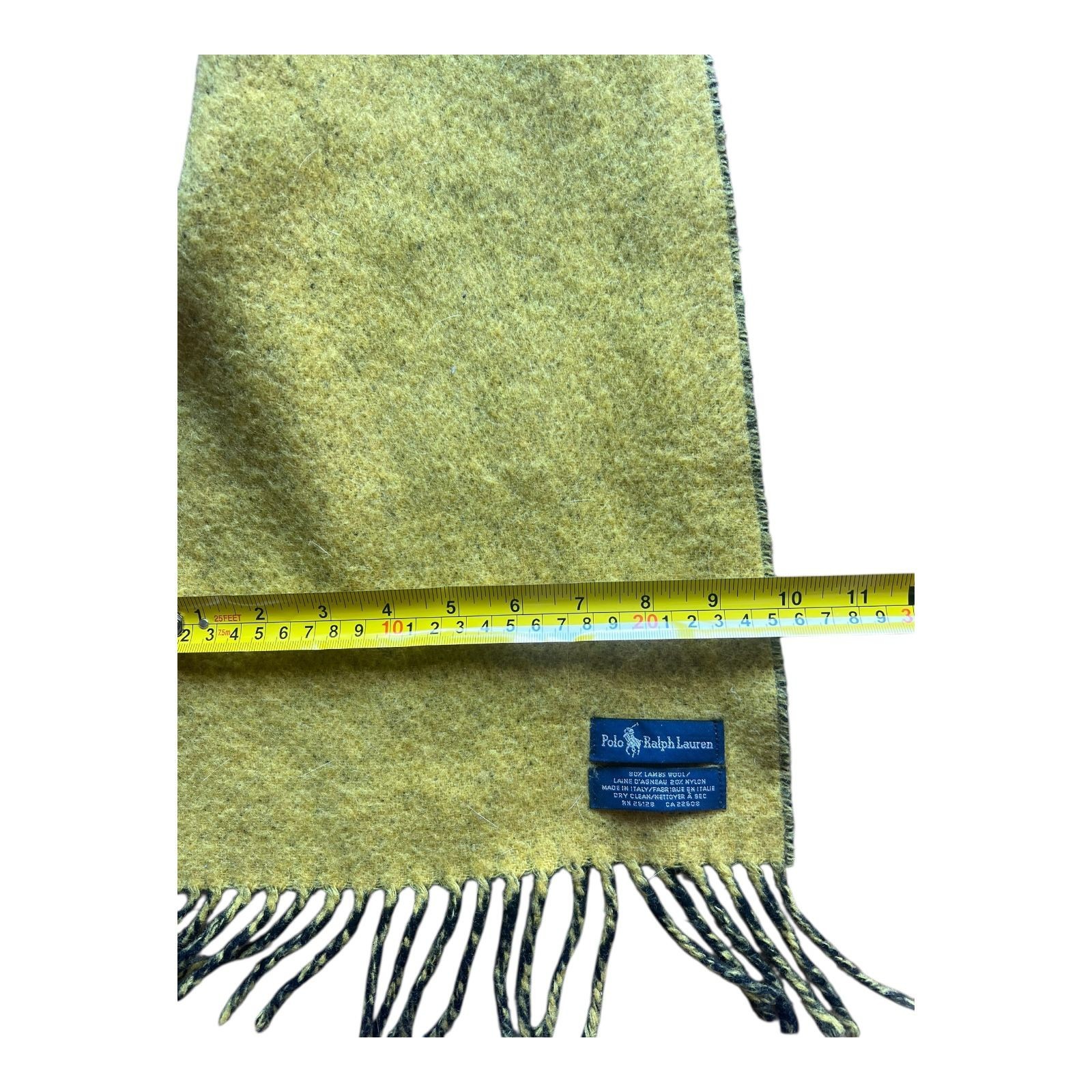 Vintage Ralph Lauren Men Scarf Polo Muffler Black Yellow Limited Edition Mint