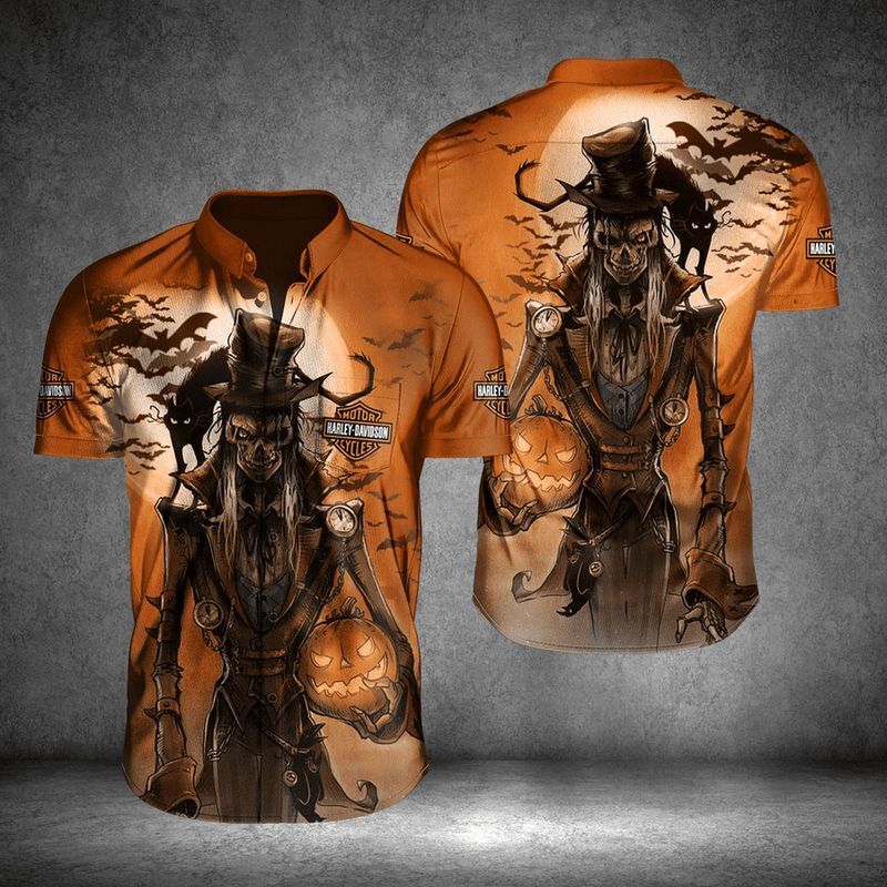 Hawaiian Shirt Harley Davidson Halloween Hawaii Shirt Design 3D Full Printed
