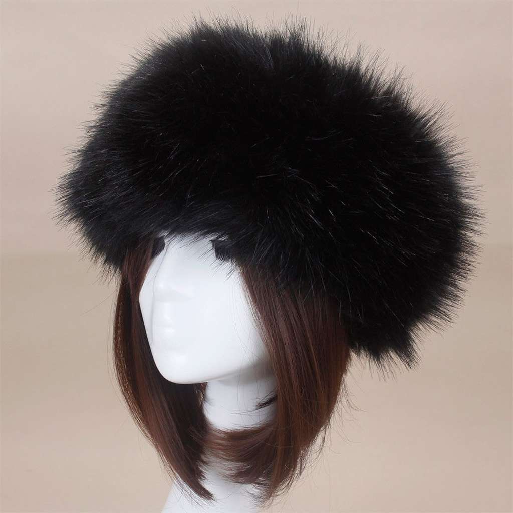 Women Winter Russian Fluffy Faux Fur Headband Hat Thick Ear Warm Snow Ski Cap US