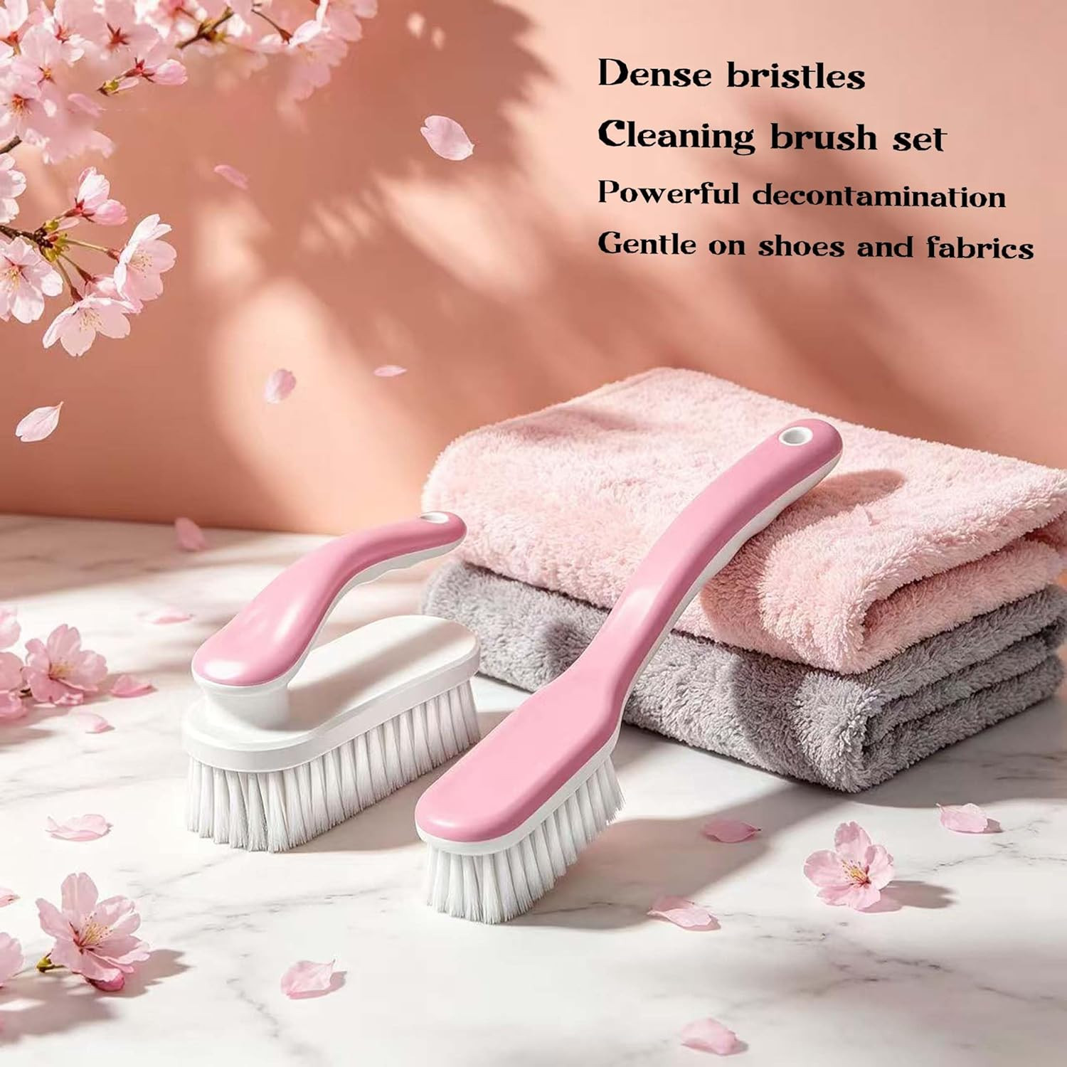 2Pc Multi-Purpose Household Cleaning Brush Set, Ergonomic Comfort Grip for Shoe