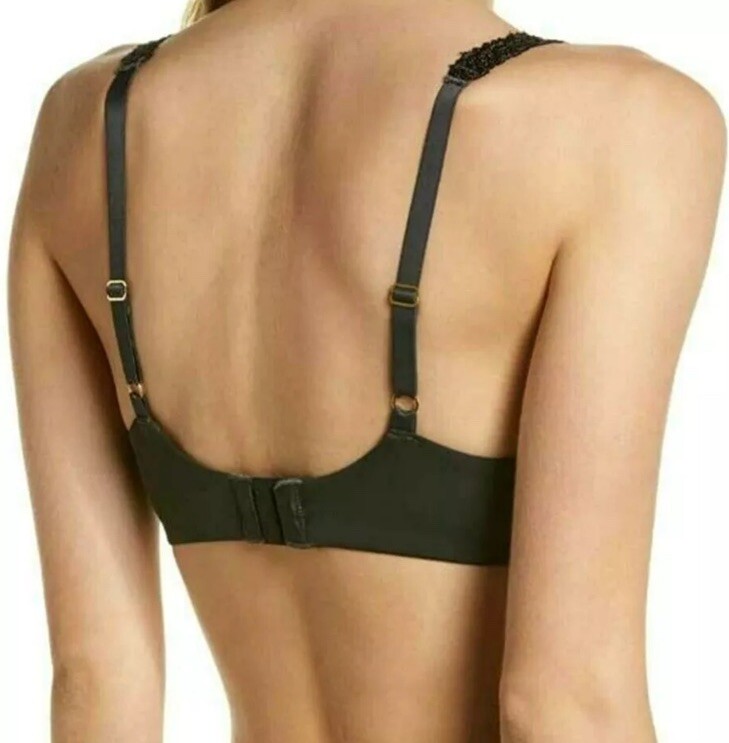 Natori 731080 Rose Dream Custom Coverage Underwire Bra Black New Size 36G