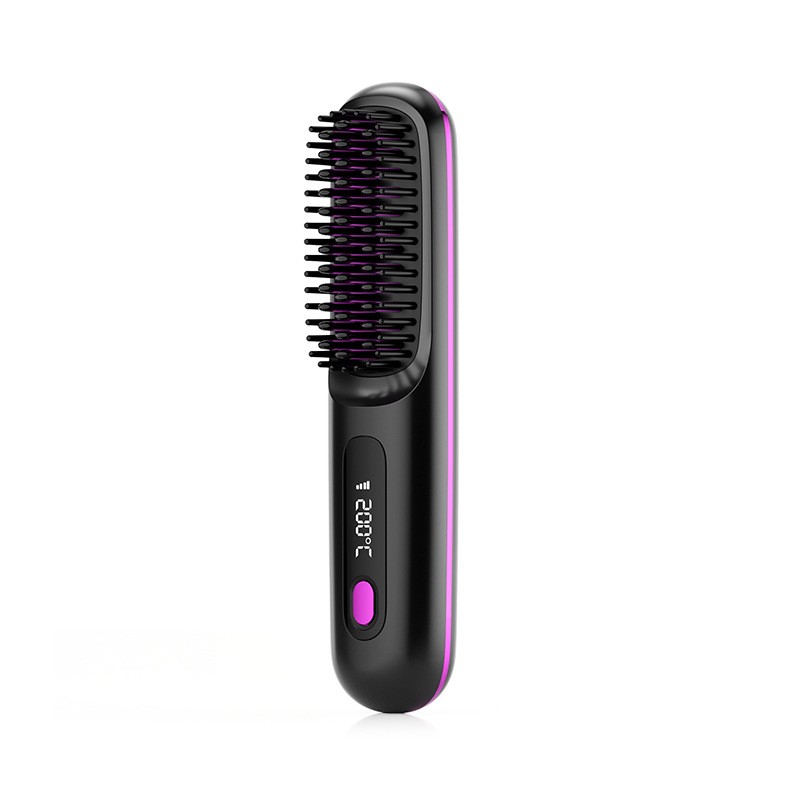 2 In 1 Straight Hair Comb Wireless Hair Straightener Brush Hair Fast Heating Por