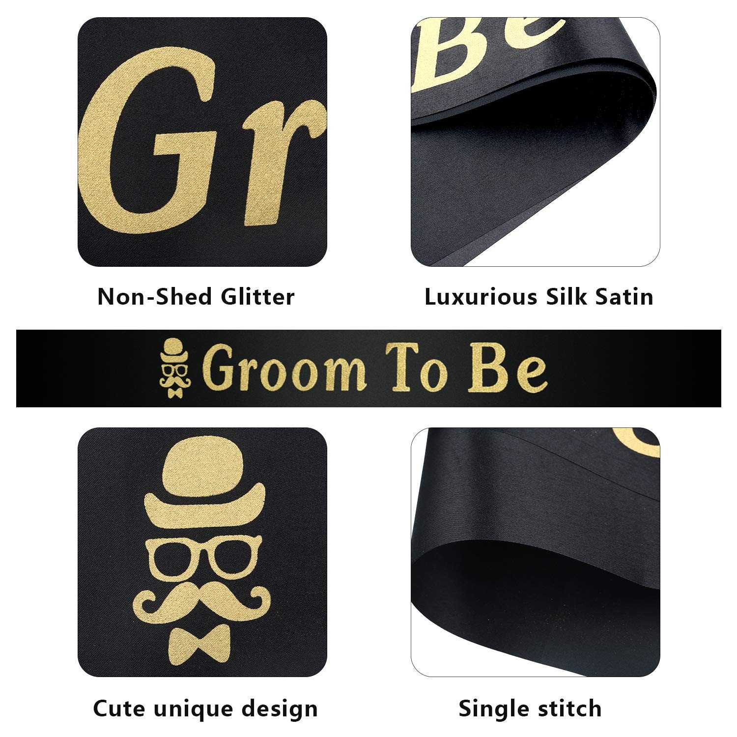 Sash: 82 Cm X 9.5 Cm, Badge: 15.5 X 8 Gold, satin (for sash), and as shown…