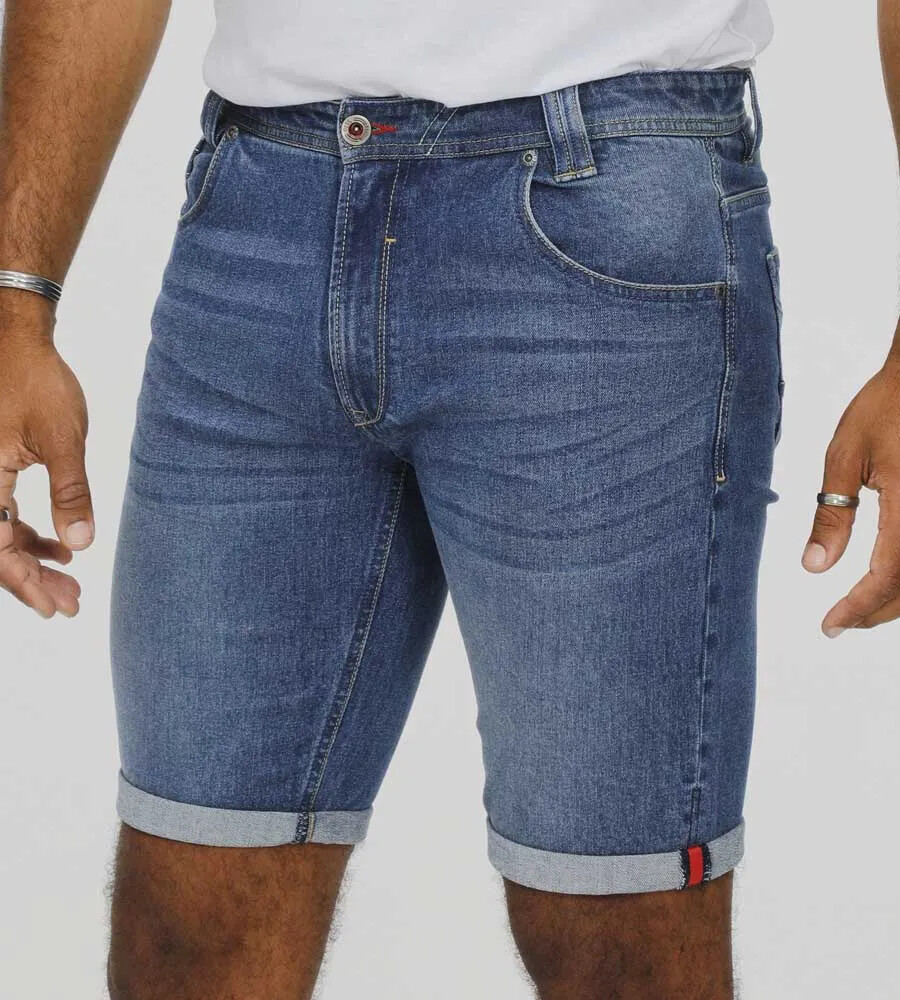 D555 Duke Mens Blue Stretch Denim Shorts 30″ 32″ 34″ 36″ 38″ 40″ (201504-R)