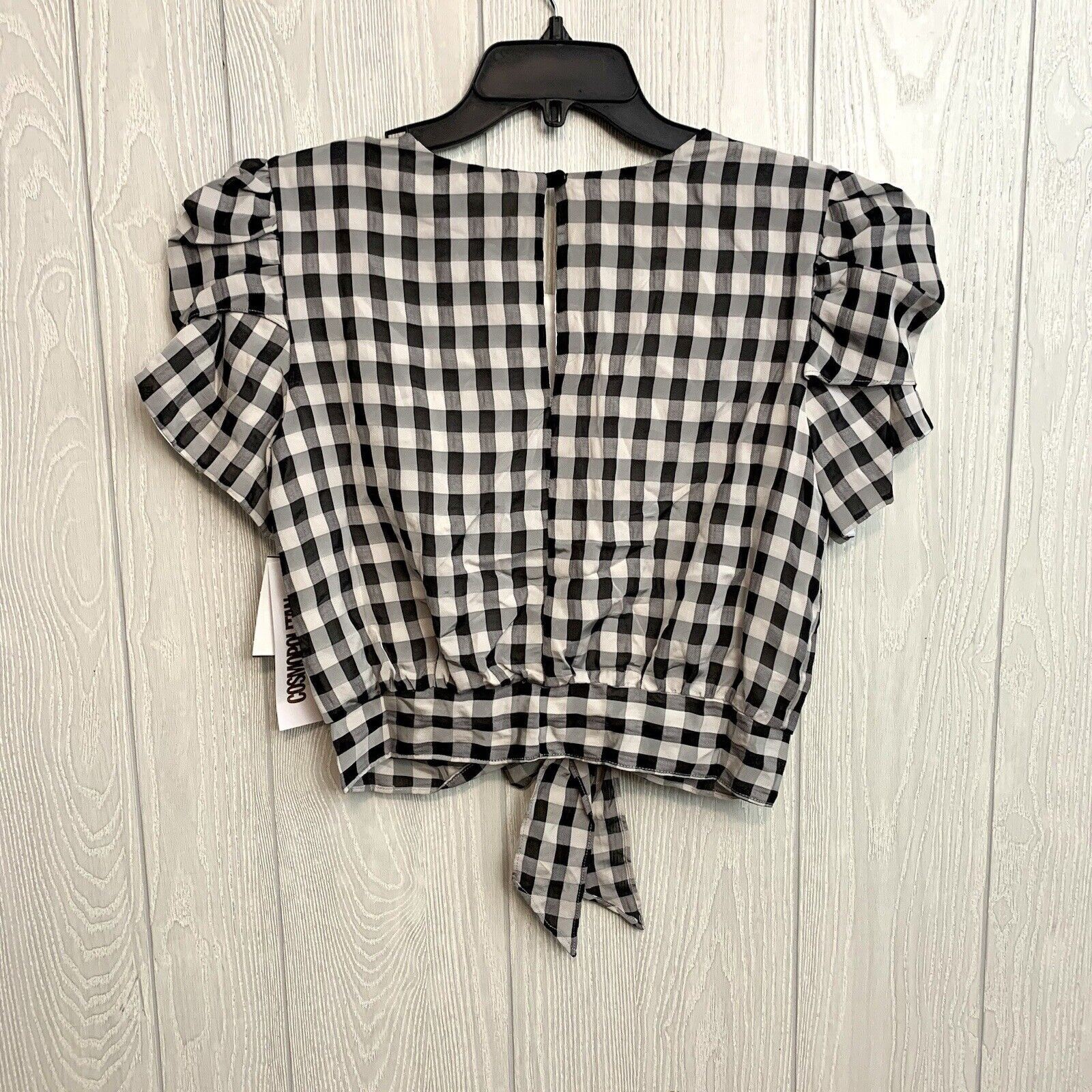 Cosmopolitan X Dress The Population Black White Dulce Crop Top Medium NWT