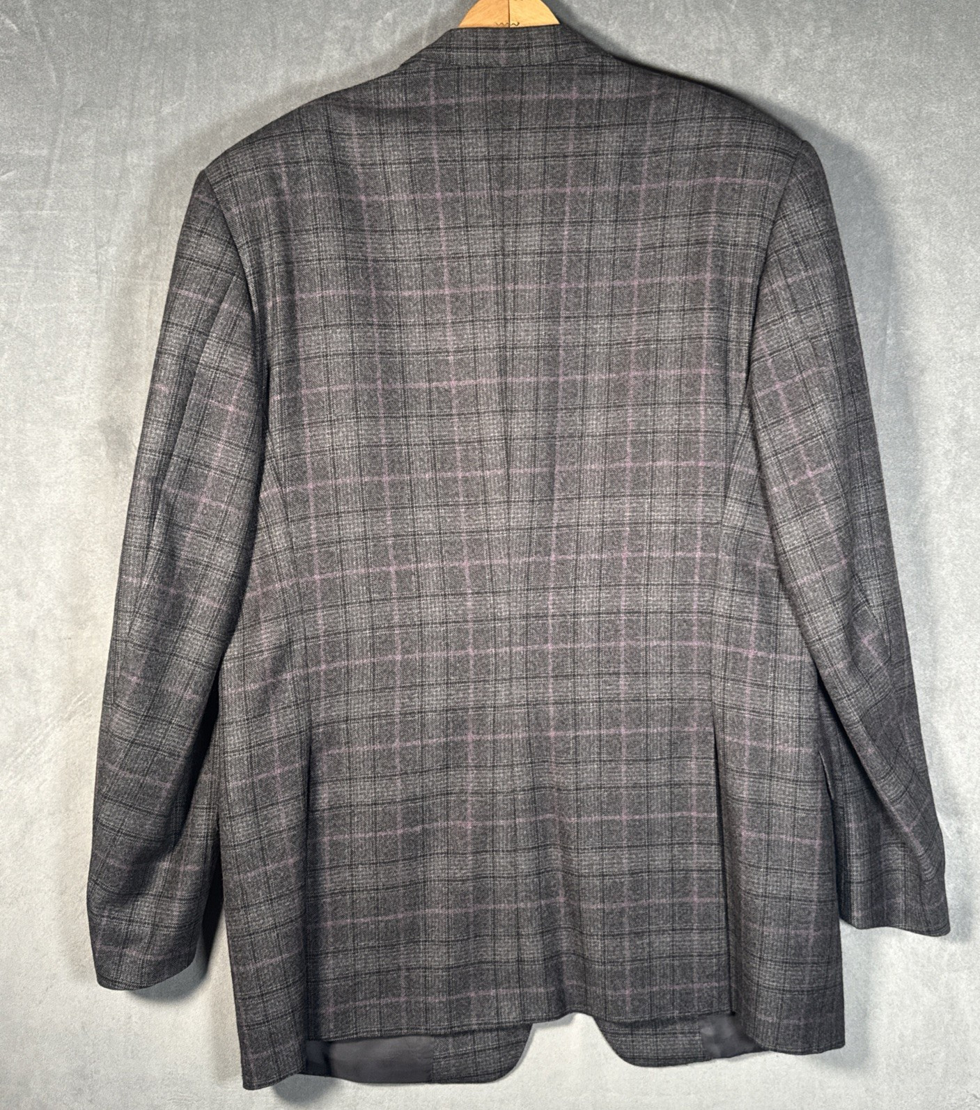 Corneliani Jacket Mens Cashmere Wool Gray Plaid Sport Coat Blazer EU58L US44L