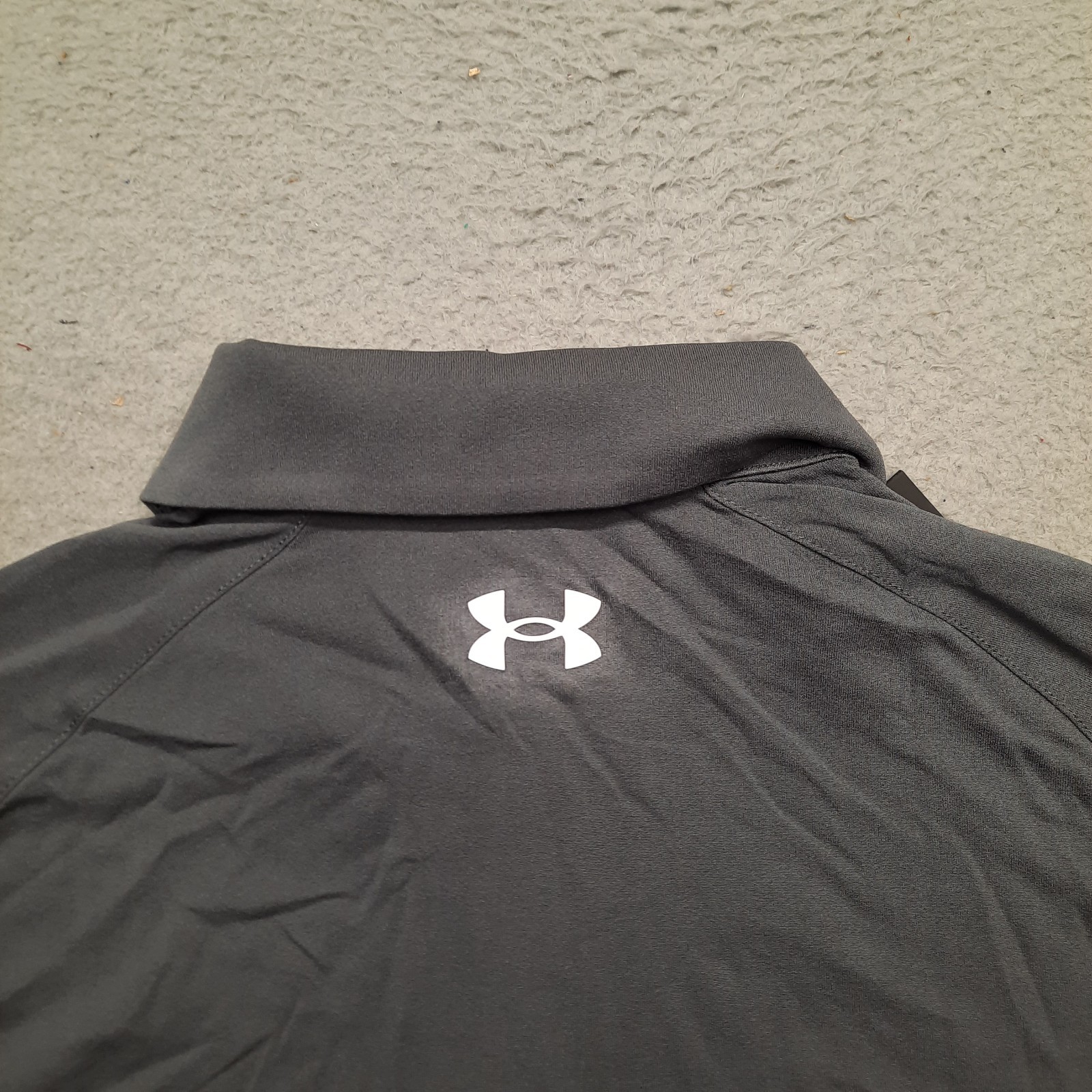 Under Armour Title Golf Polo Mens Large Gray White Short Sleeve 1383263-025