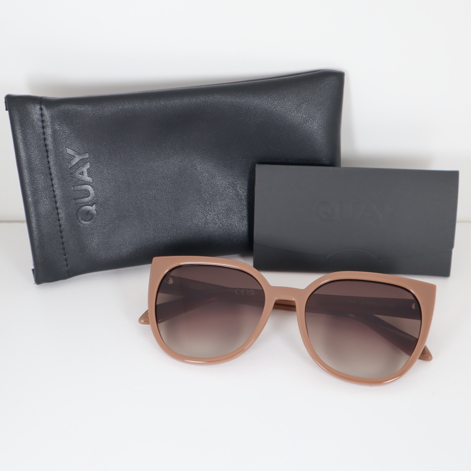 Quay Australia Staycation 73979 Doe Brown Rounded Cat-Eye Sunglasses 57-18-148mm