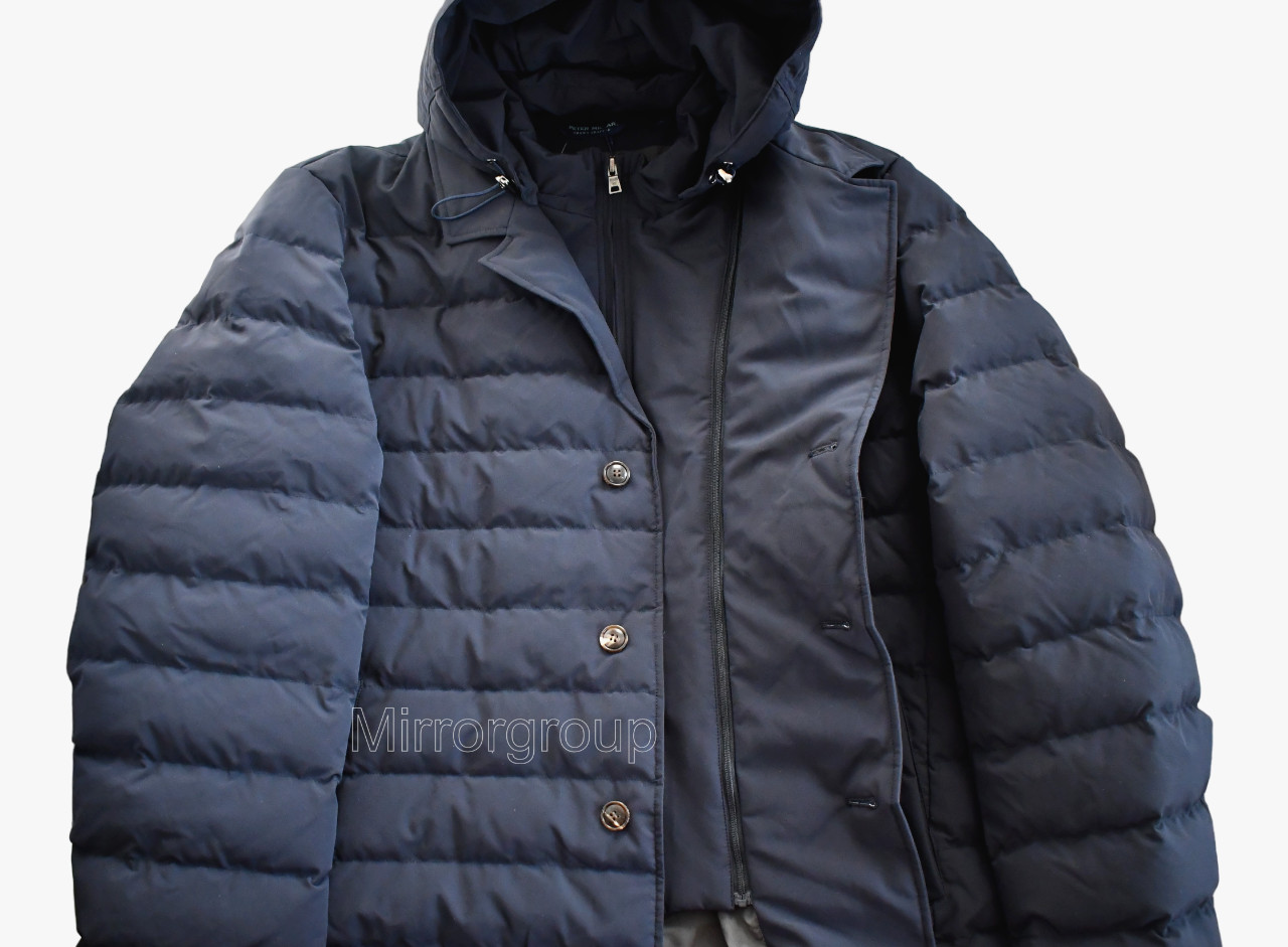 $1195🆕PETER MILLAR Navy ASTON QUILTED Hooded 4Way Stretch Blazer Jacket XXL/2XL