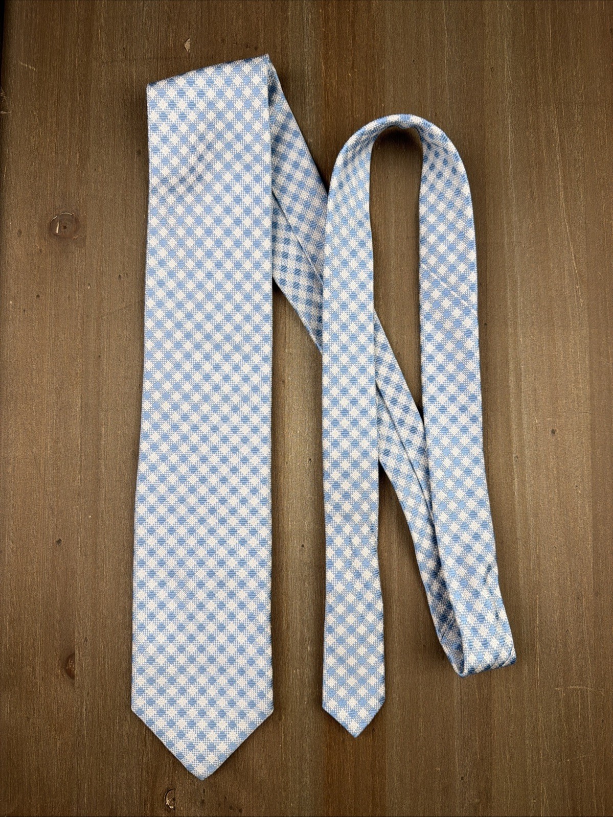 Robert Talbott Best of Class Silk Tie Designer Blue/White Made in USA 3.25″ 60″
