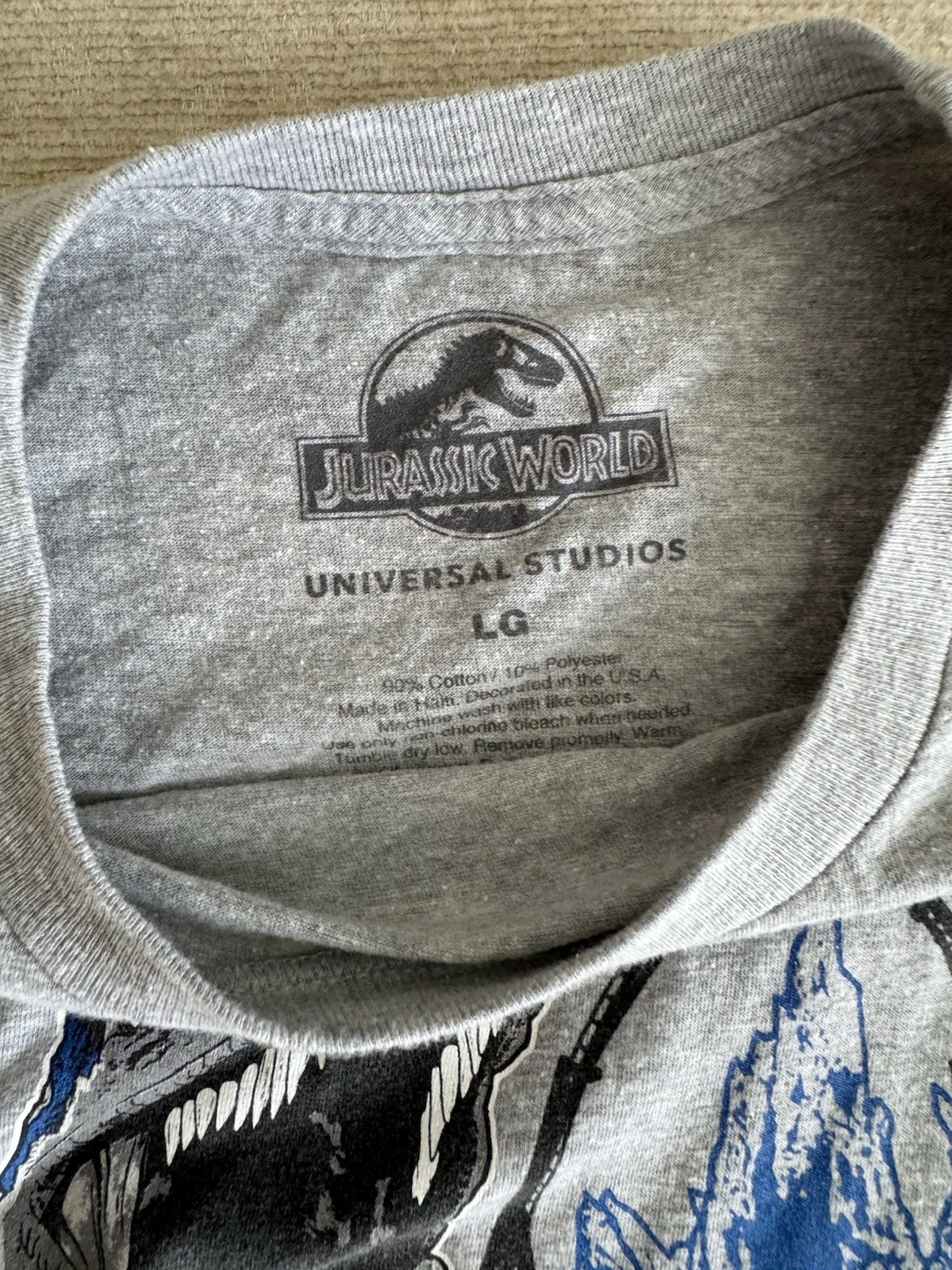 Universal Studios Jurassic World Velocicoaster Passholder Shirt, Size Large