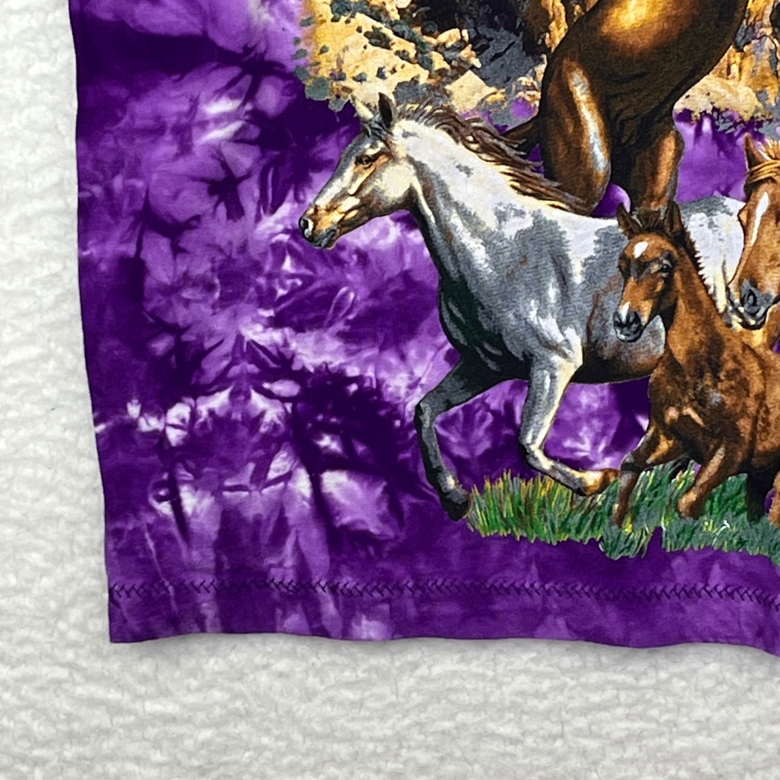 The Mountain Horse Graphic Tie Dye T-Shirt Purple Nature Tee Mens XL