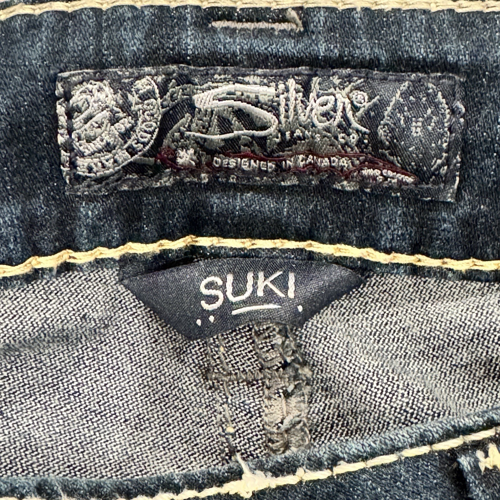 Silver Jeans Co. Suki Mid Rise Slim Bootcut Jeans Blue Dark Wash Plus 20