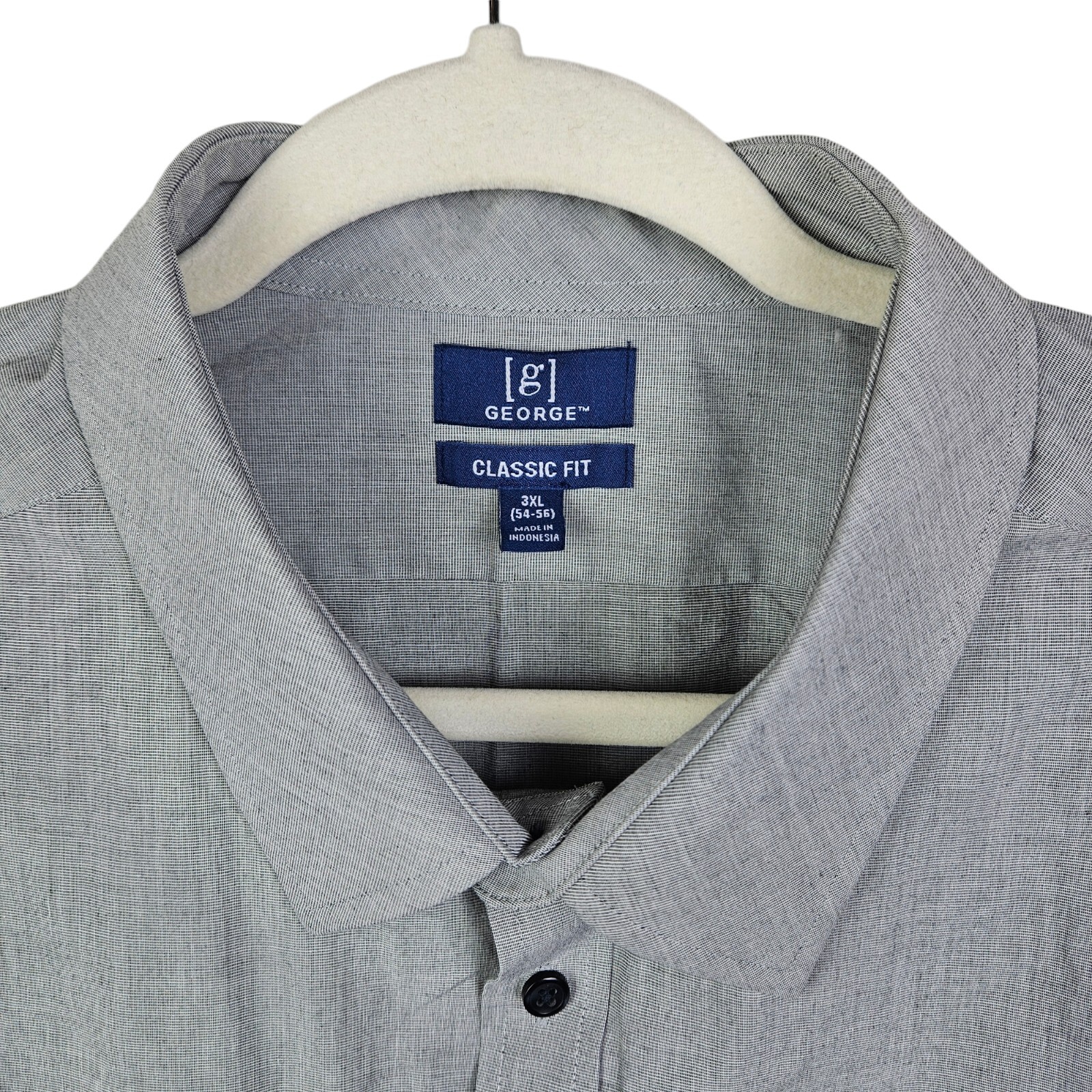 [g] George Classic Fit Button-Up Shirt Men’s Size 3XL Long Sleeve Oxford Gray