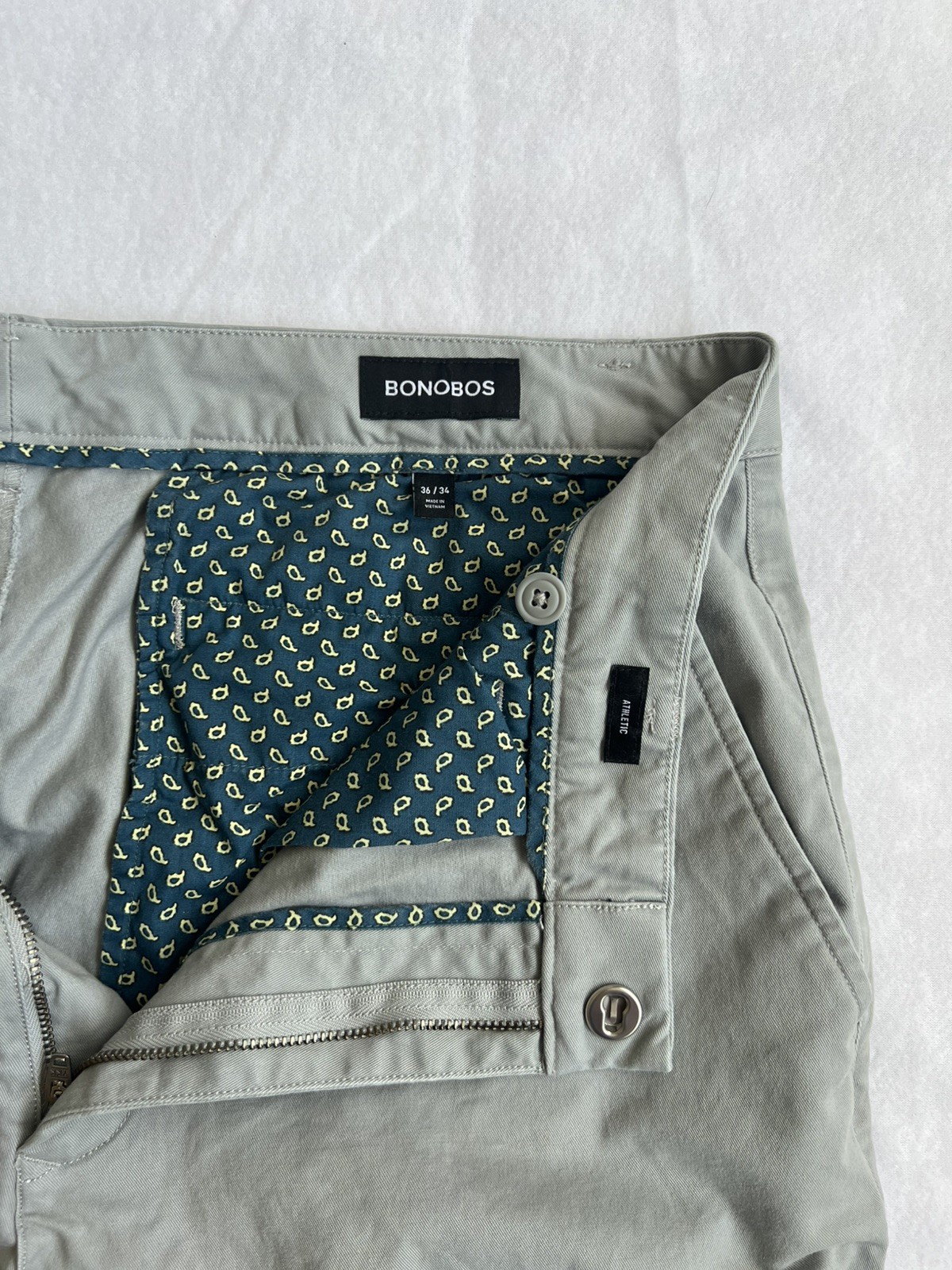 Bonobos Men’s Athletic Fit Gray Khaki Chino Pants Straight, 36×34 (Fits 36×32)
