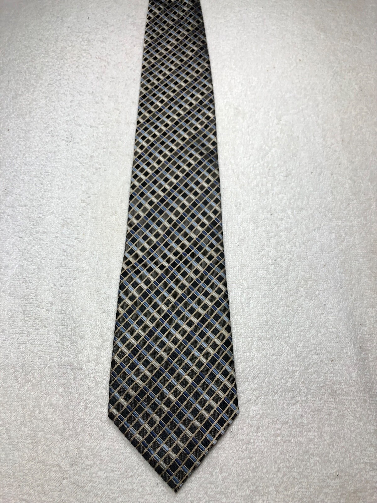 PLATINUM DESIGNS MENS TIE GRAY BLACK BLUE BEIGE 4 X 62 EXTRA LONG