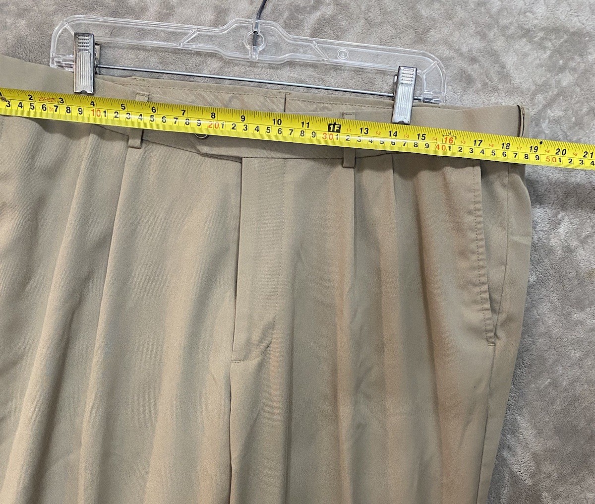 George Mens 38X32 Pleated Chino Pants Barley Tan Cuffed Khaki Trousers