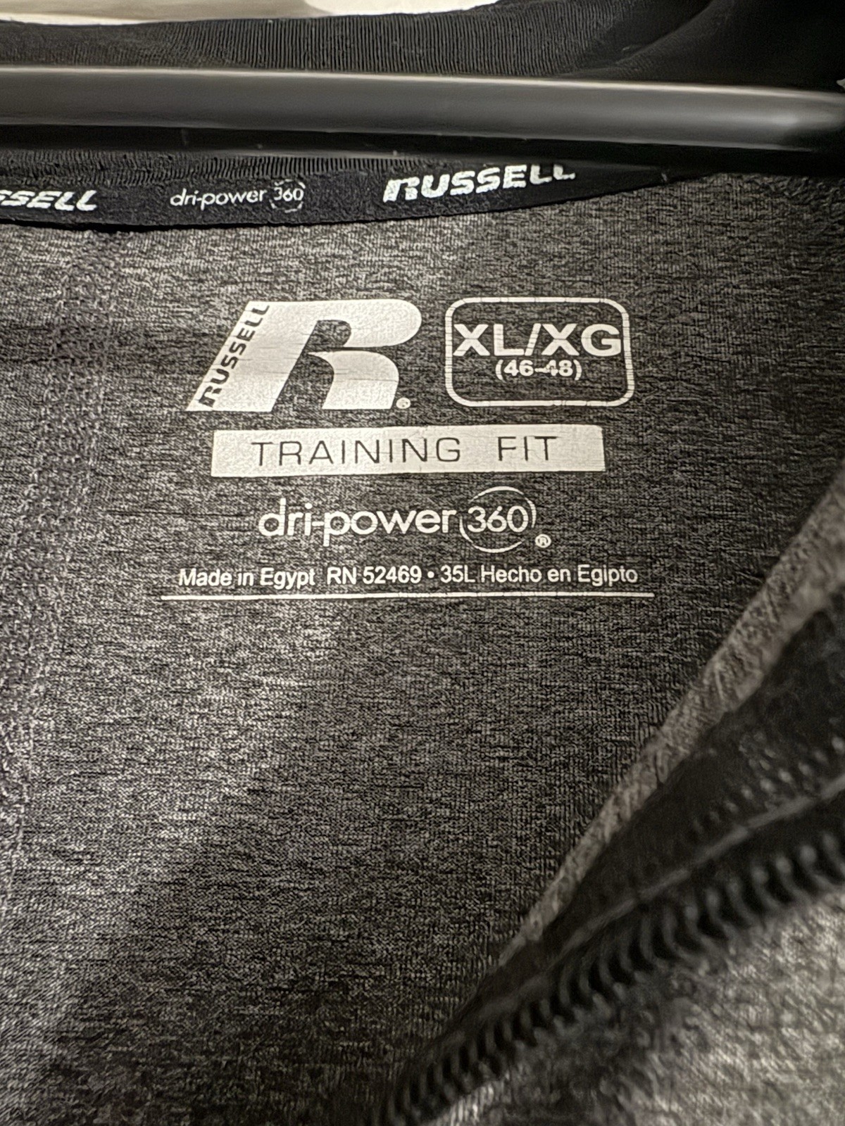 Russell Dri-Power 360 Men’s 1/4 Zip Sweatshirt Lightweight Size XL Long Sleeve