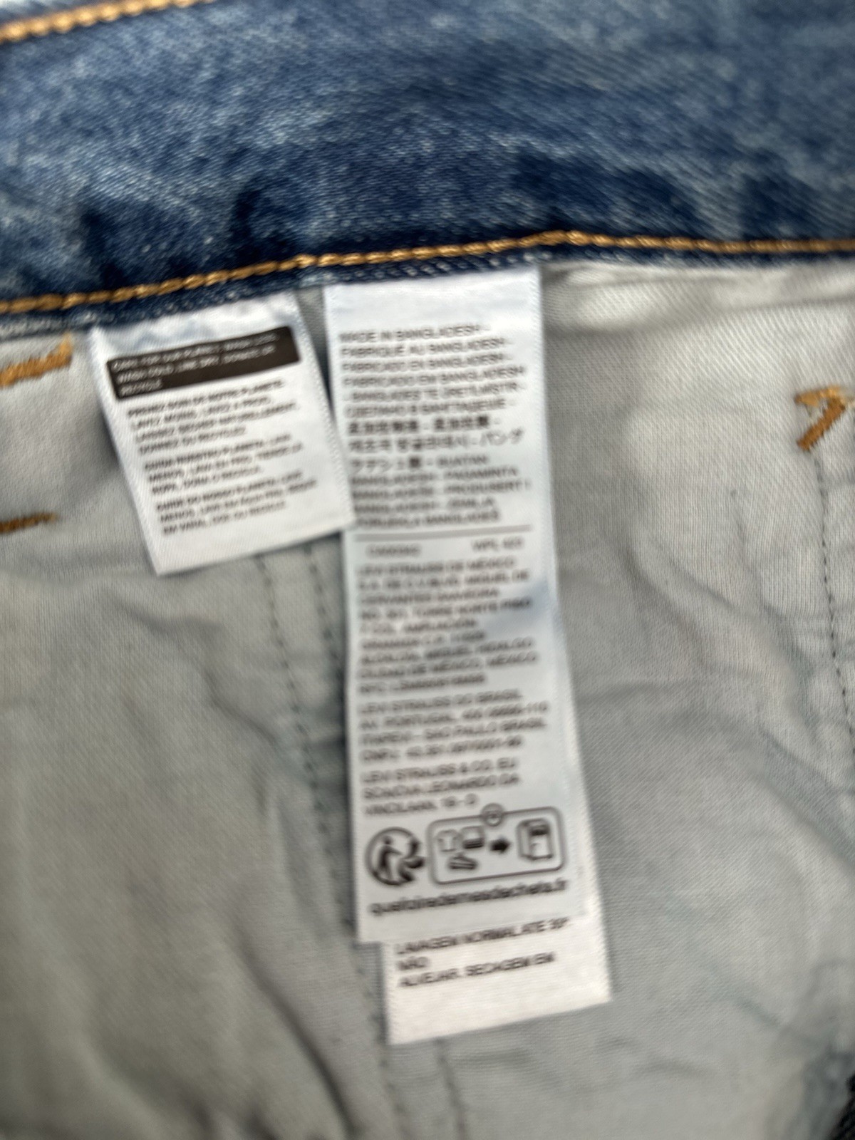 Levis 568 Double Knee Carpenter Blue Loose Denim Tag Sz. 32Wx30L Measure 33WX29L