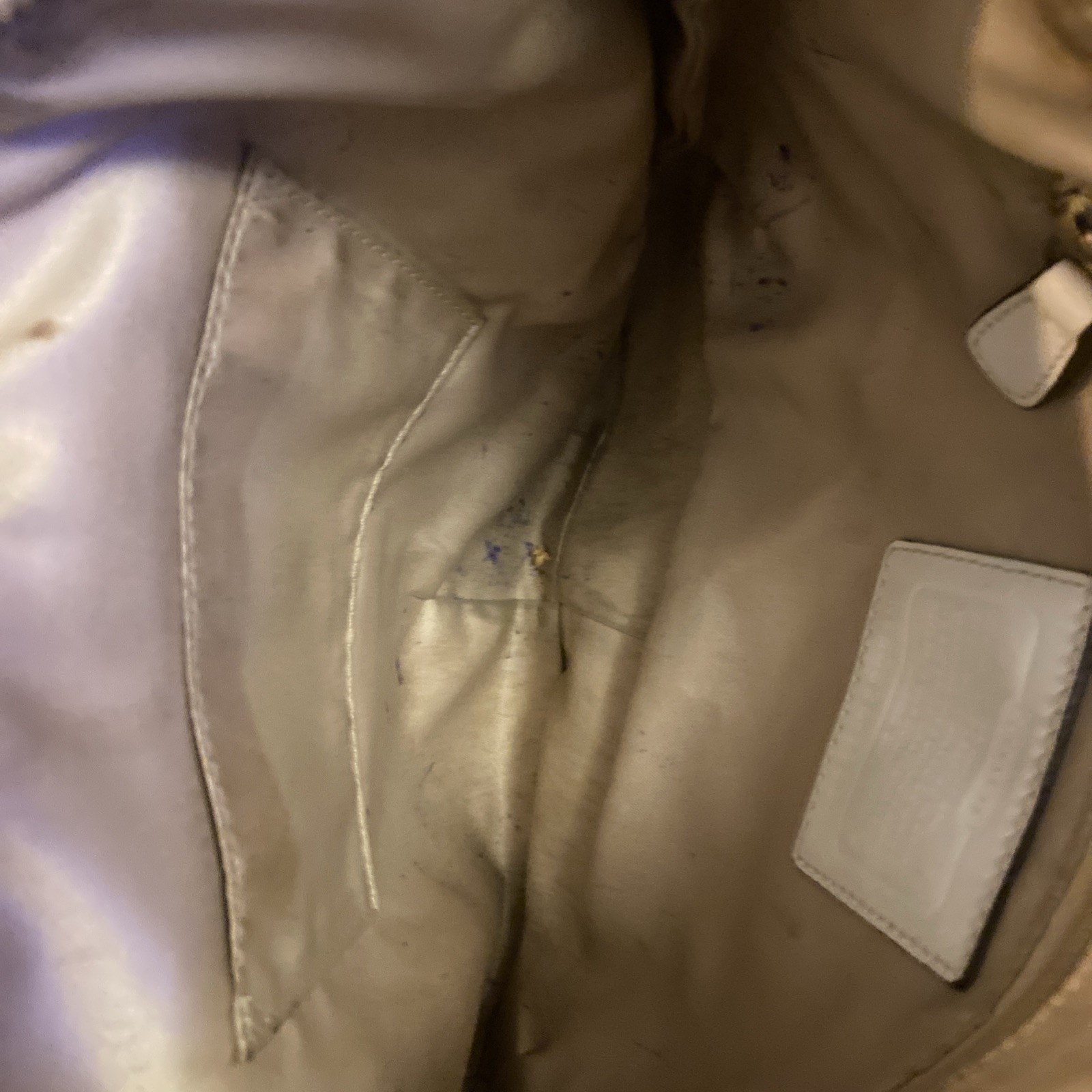 Coach Leather Handbag Half Moon off White B0826-11337