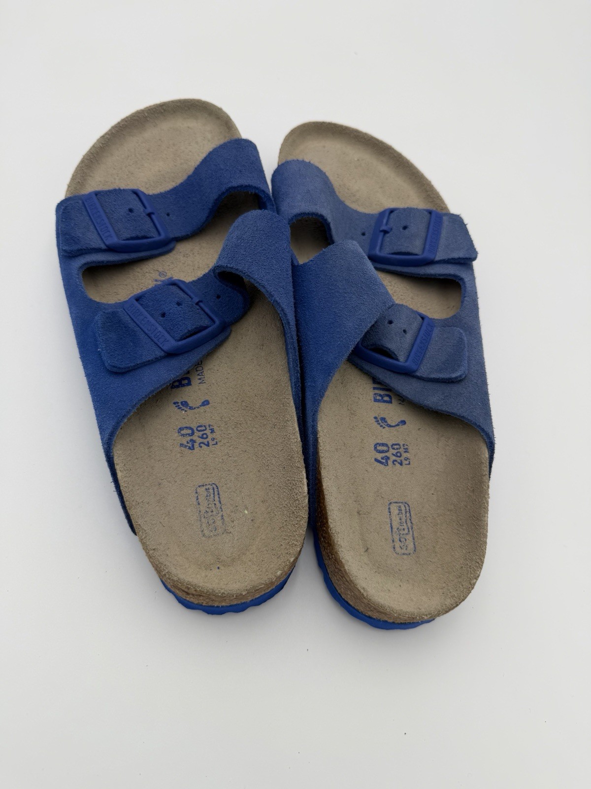 Birkenstock Arizona Ultra Blue Suede Soft Footbed Narrow Select Size W9, M7
