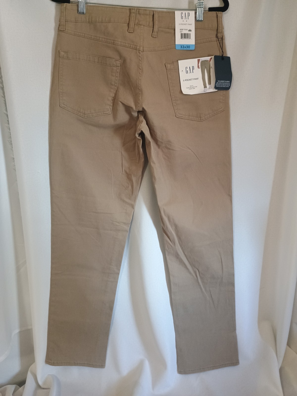NWT Gap Men’s Slim Fit 5 Pocket Pants Size 32×30 Limestone Stretch Twill (12