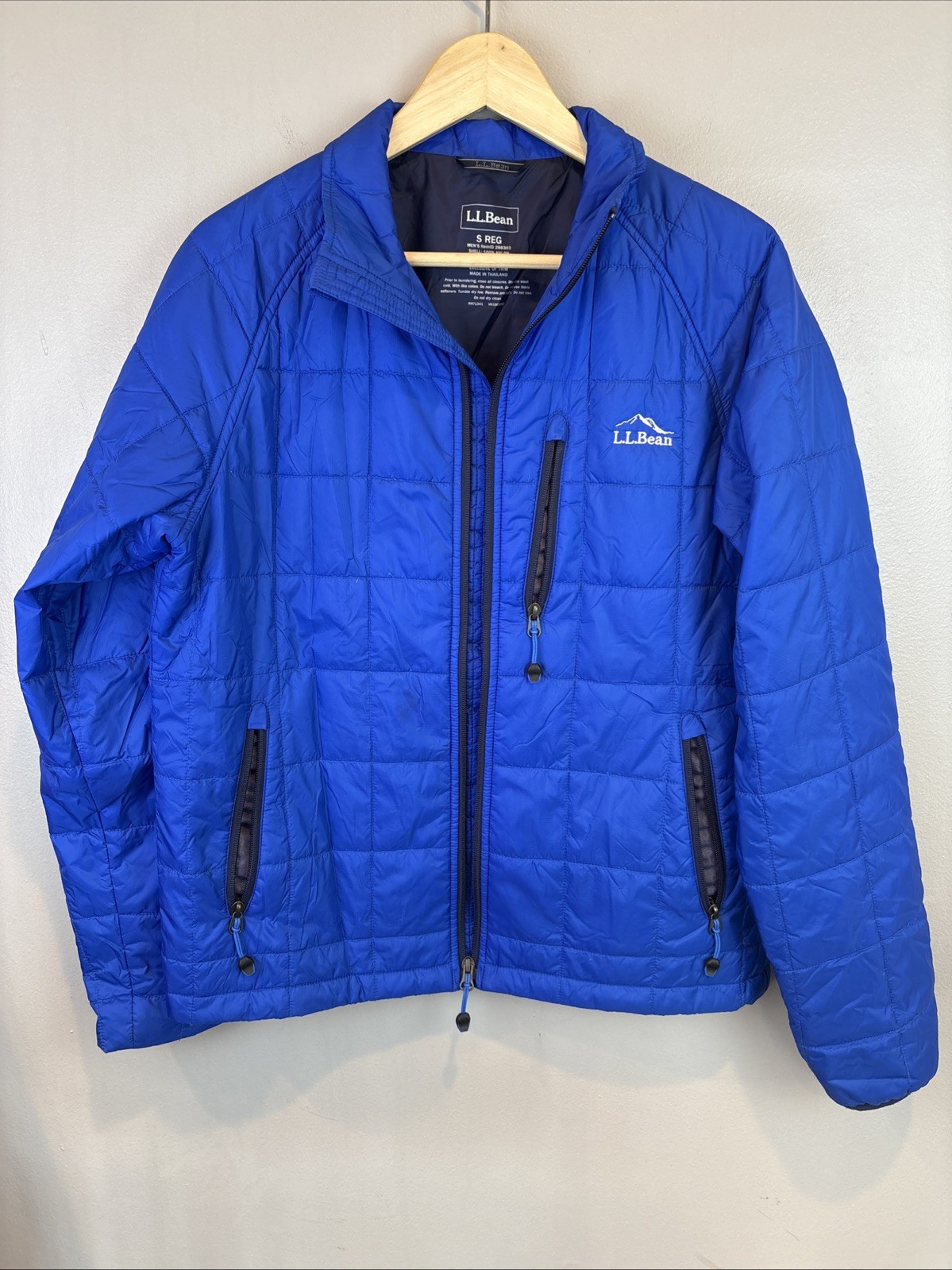 LL Bean Size Small Regular Blue Quilted Full Zip Jacket Puffer