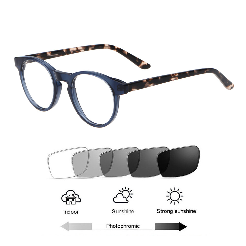 Vintage Photochromic Reading Glasses Single Vision Sunglasses Reader +0.00~+4.00
