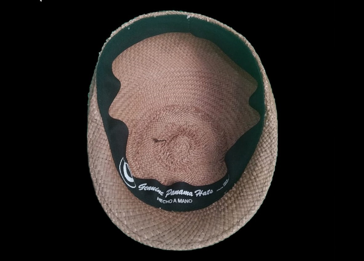 Original Panama Beret Toquilla Straw Brown 54 Cm Handwoven