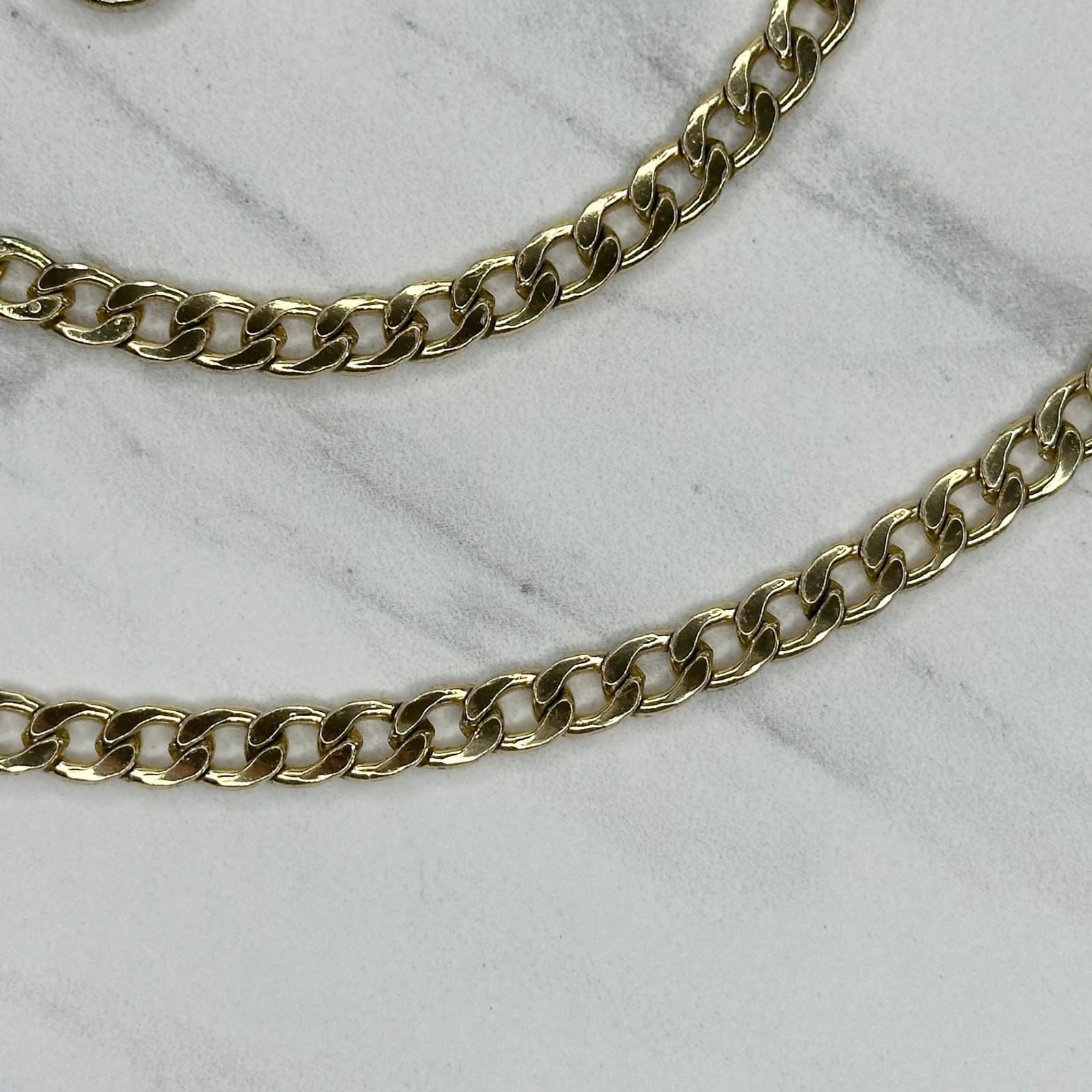 Gold Tone Flat Chain Link Purse Handbag Replacement Strap – 45″