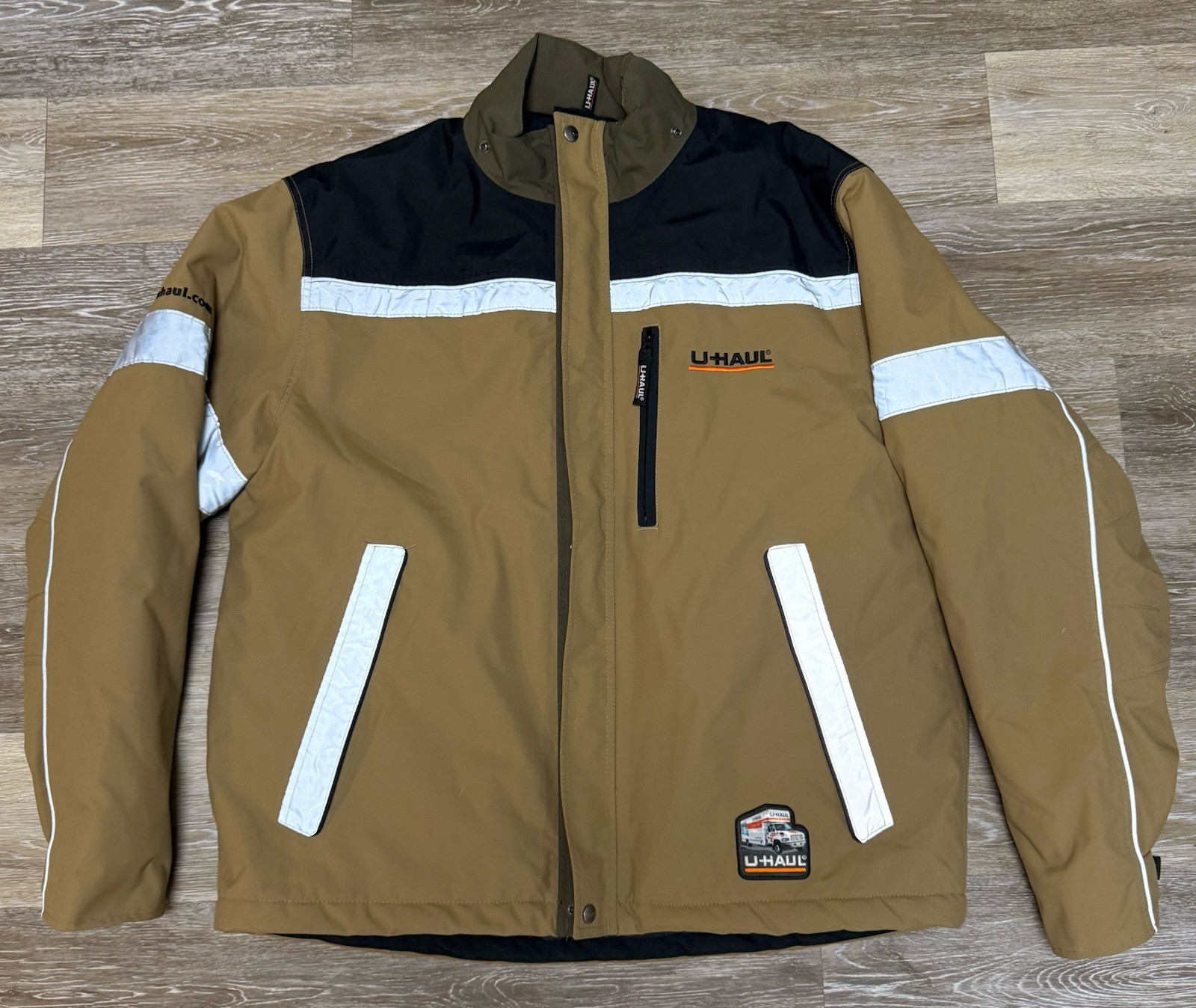 U-Haul Reflective Softshell Utility Waterproof Jacket Sz XL Quilted Coat EUC