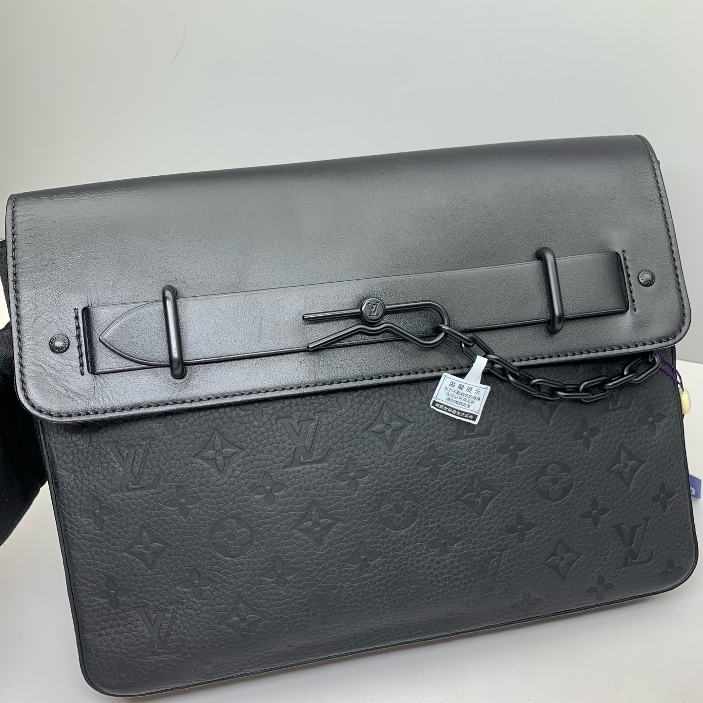 Louis Vuitton Pre-Owned Authentic Steamer Clutch Black Free Shipping 32x22x4cm