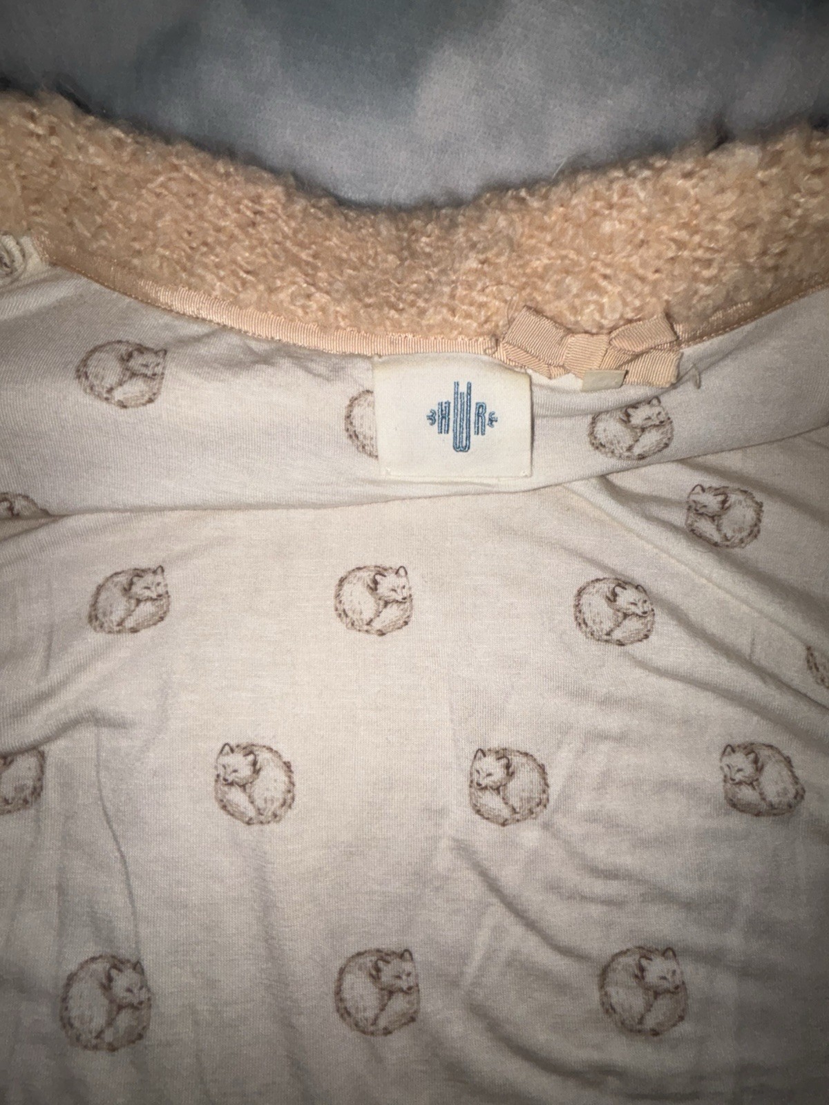 HWR Anthropologie Fox Lined Cardigan Sweater Size Small