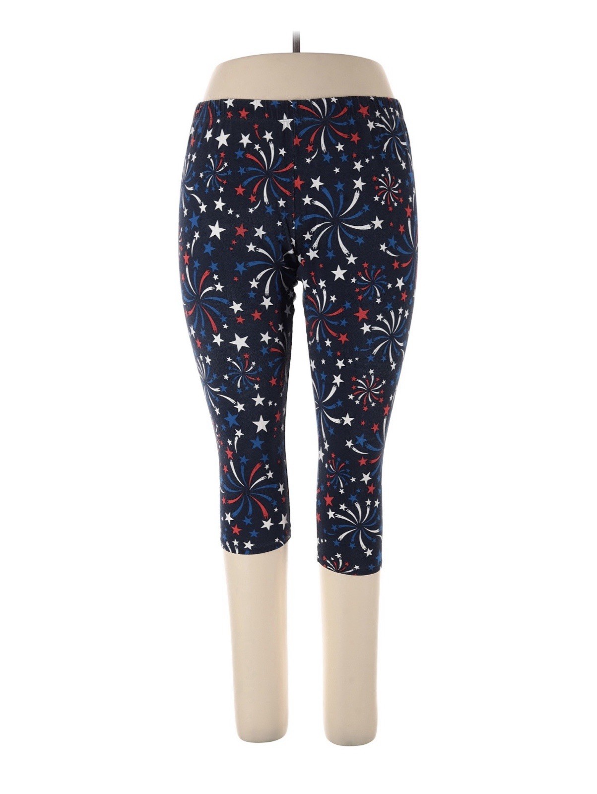 Patriotic | 4th Of July | Fireworks | Stars Capri Leggings | No Boundaries