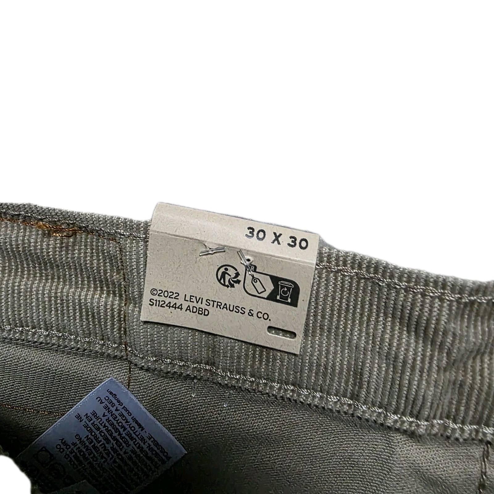Levi’s Men’s 505 Regular Fit Jeans Timberwolf Corduroy 30W x 30L New With Tags