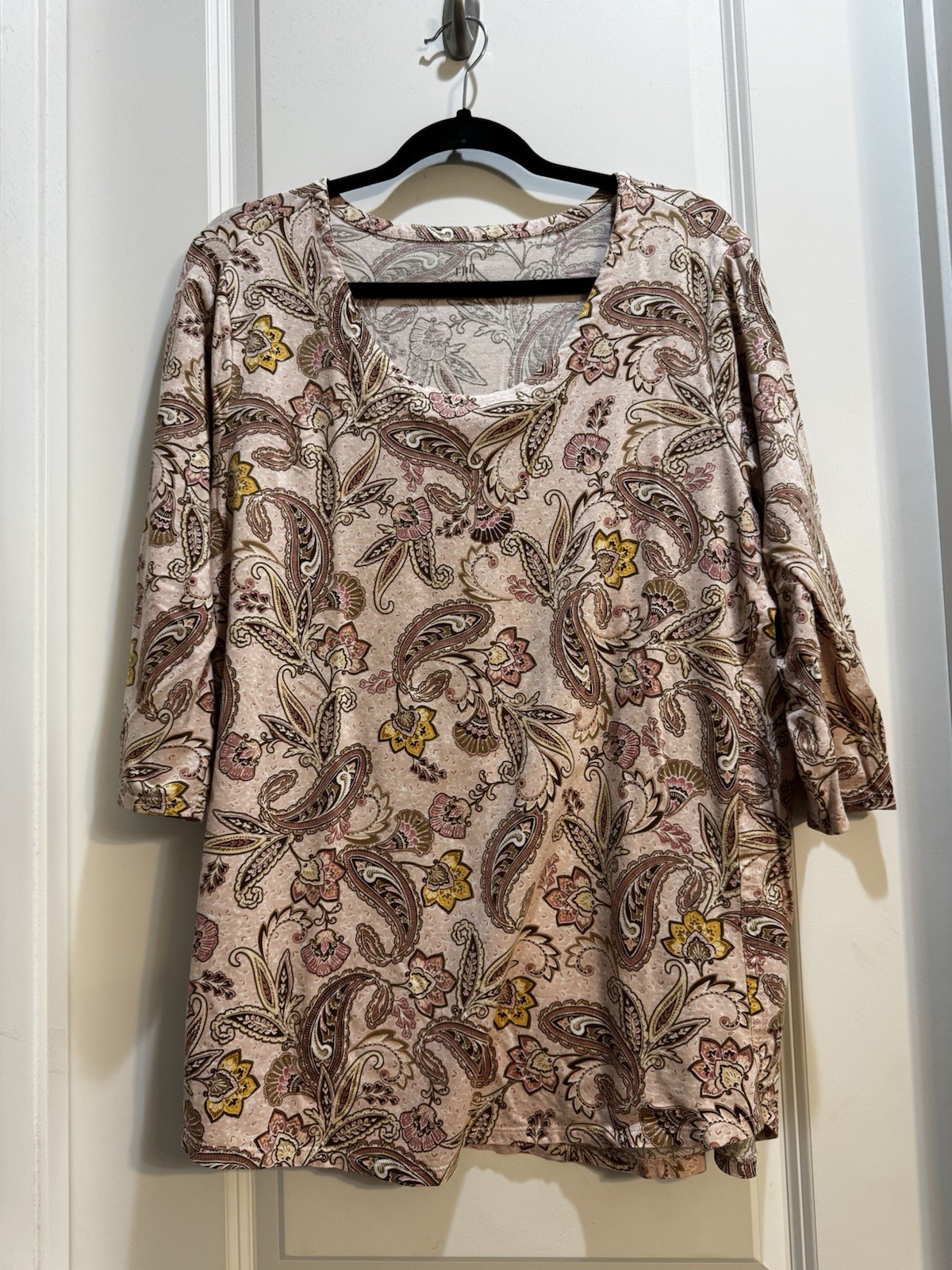 J. Jill Luxe Supima A-line Tunic XL Round Neck 3/4 Sleeves Multicolor Length 29”