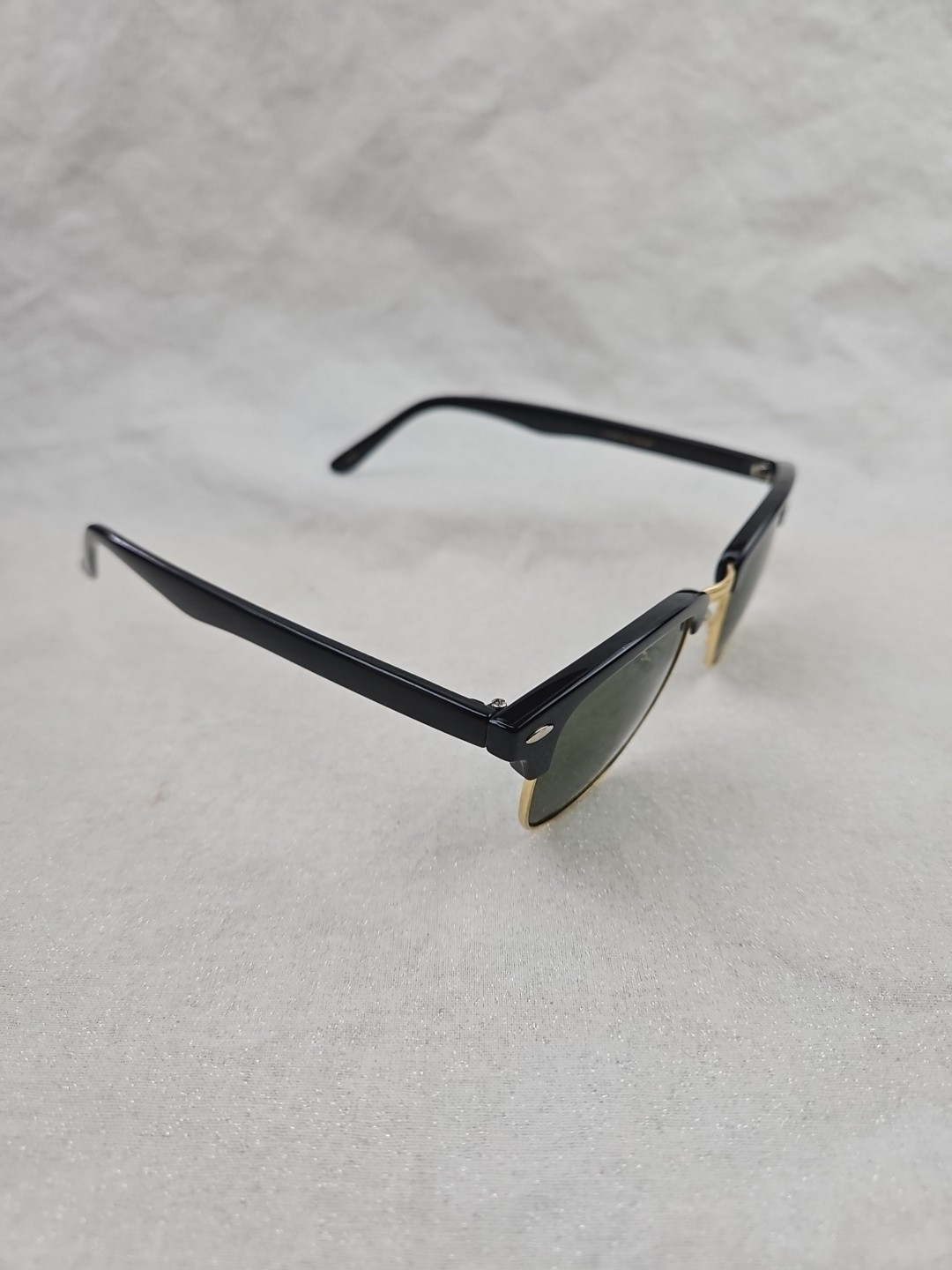 Mechaly MESC01 Classic Club Master Style Square Sunglasses, Black/Gold