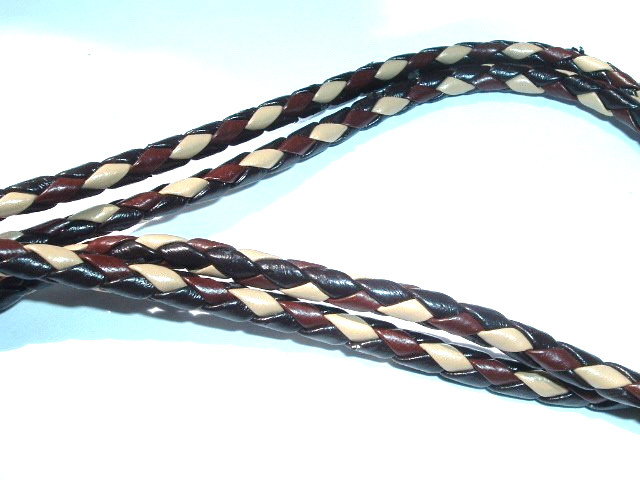 Mens Handsome Braided Black Brown Tan Leather Stretch Hat Band