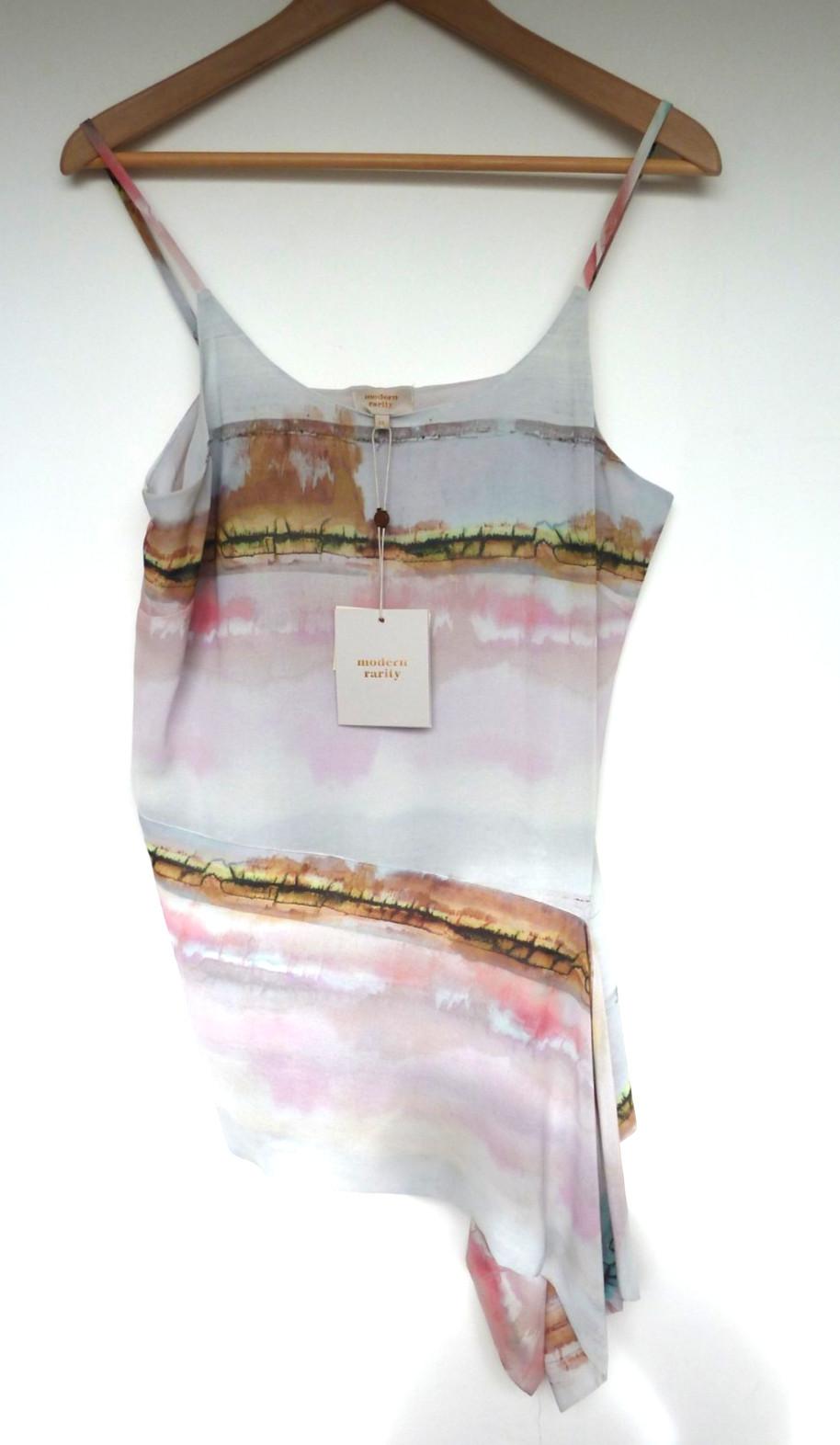 MODERN RARITY pink grey brown ABSTRACT vest cami top Size 12 BRAND NEW WITH TAG