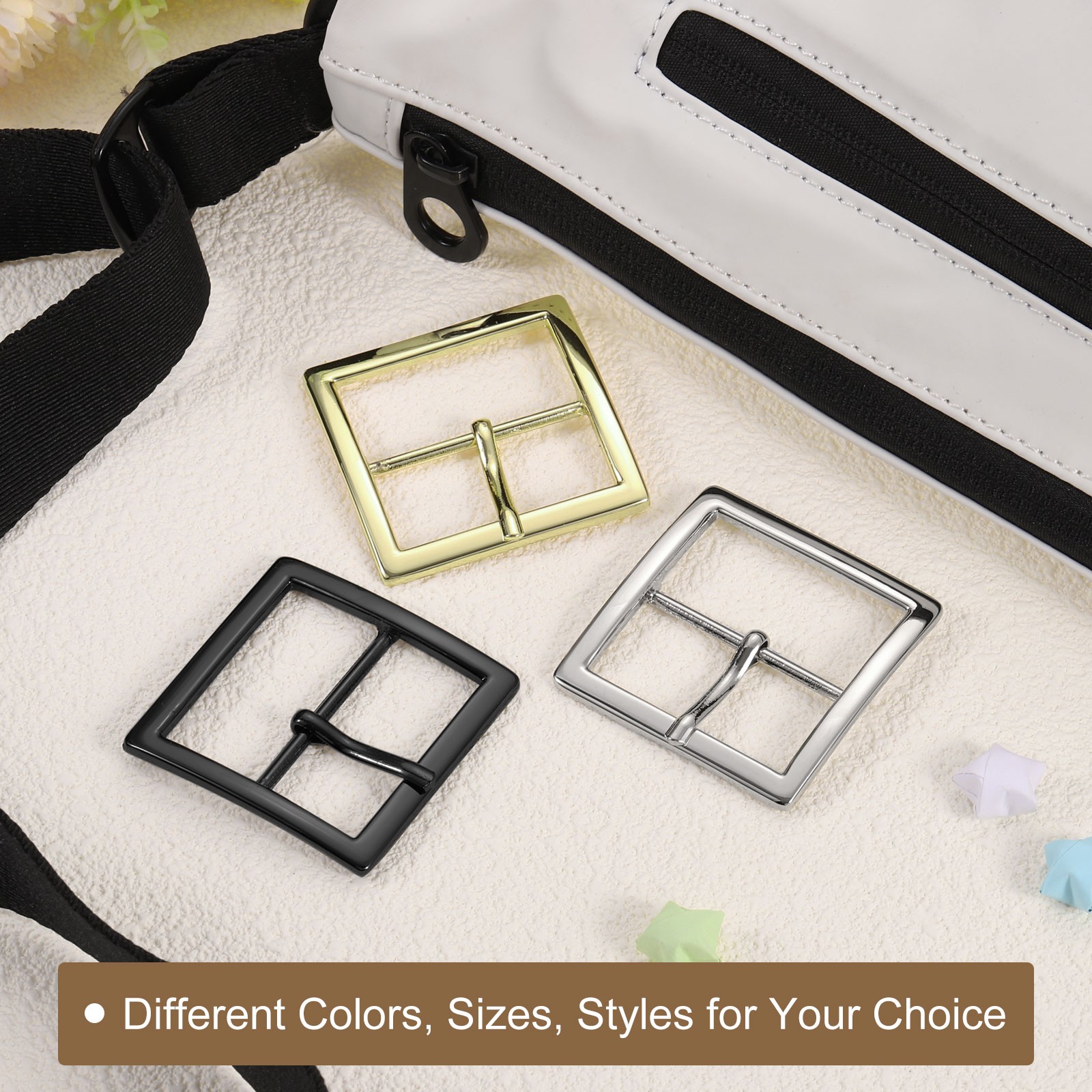 1.5 Inch Single Prong Belt Buckle Square Center Bar Buckles for Belt Silver